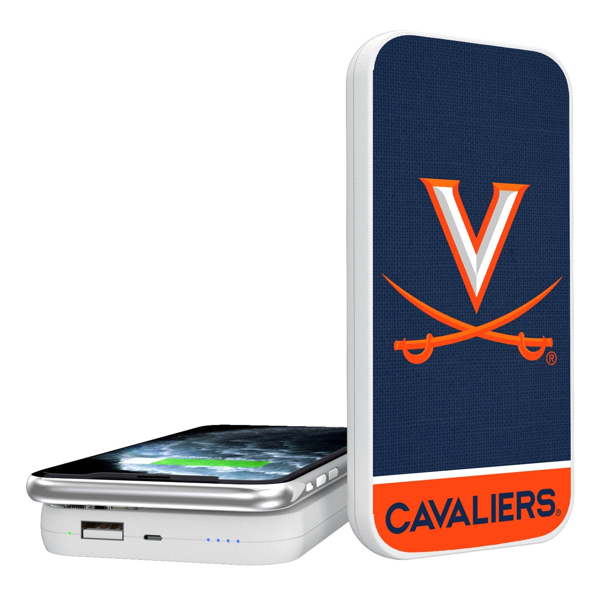 University of Virginia Cavaliers Endzone Solid 5000mAh Portable Wireless Charger - Sports Gifts, Sports Memorabilia, Sports Collectibles, Fan Shop