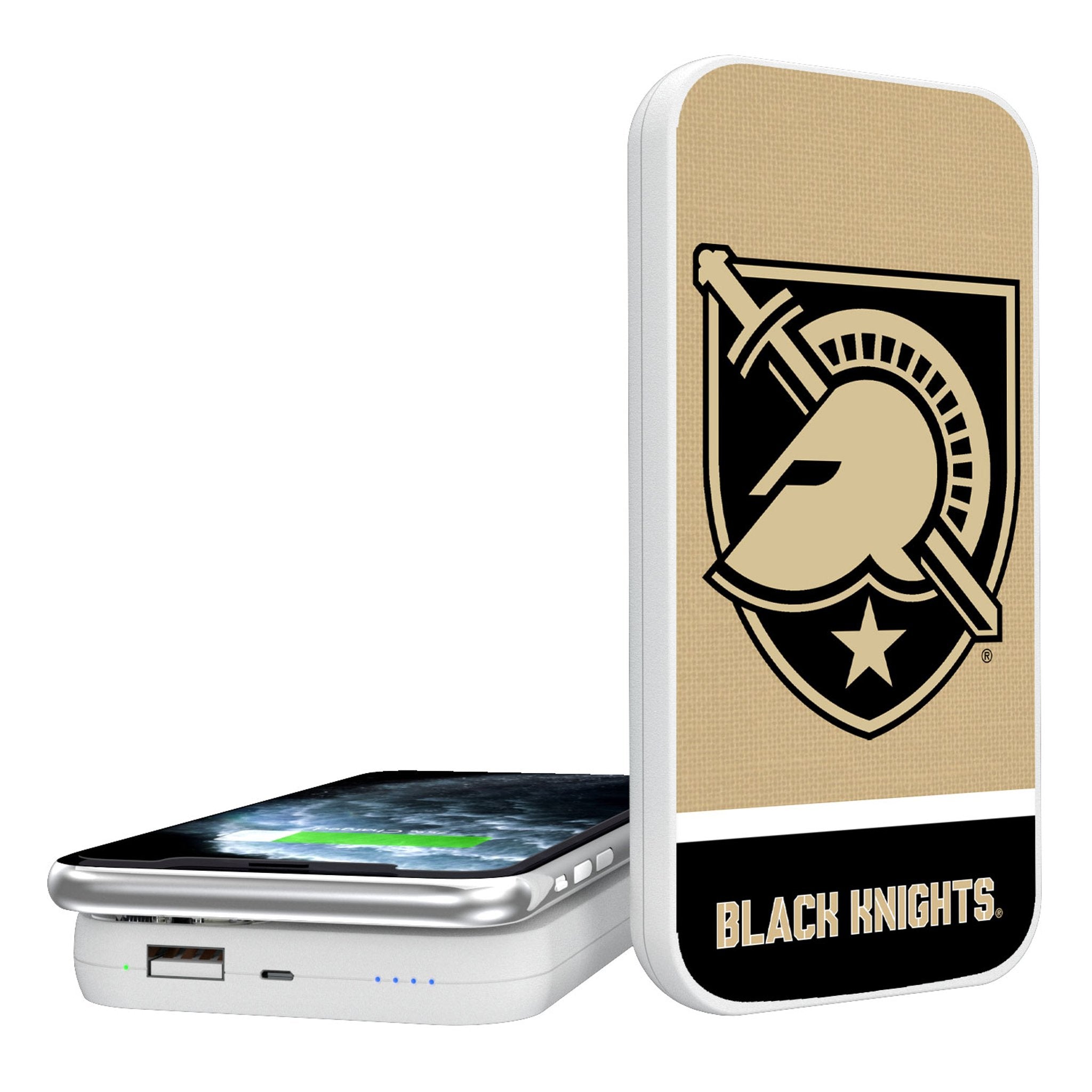 United States Military Academy Black Knights Endzone Solid 5000mAh Portable Wireless Charger - Sports Gifts, Sports Memorabilia, Sports Collectibles, Fan Shop