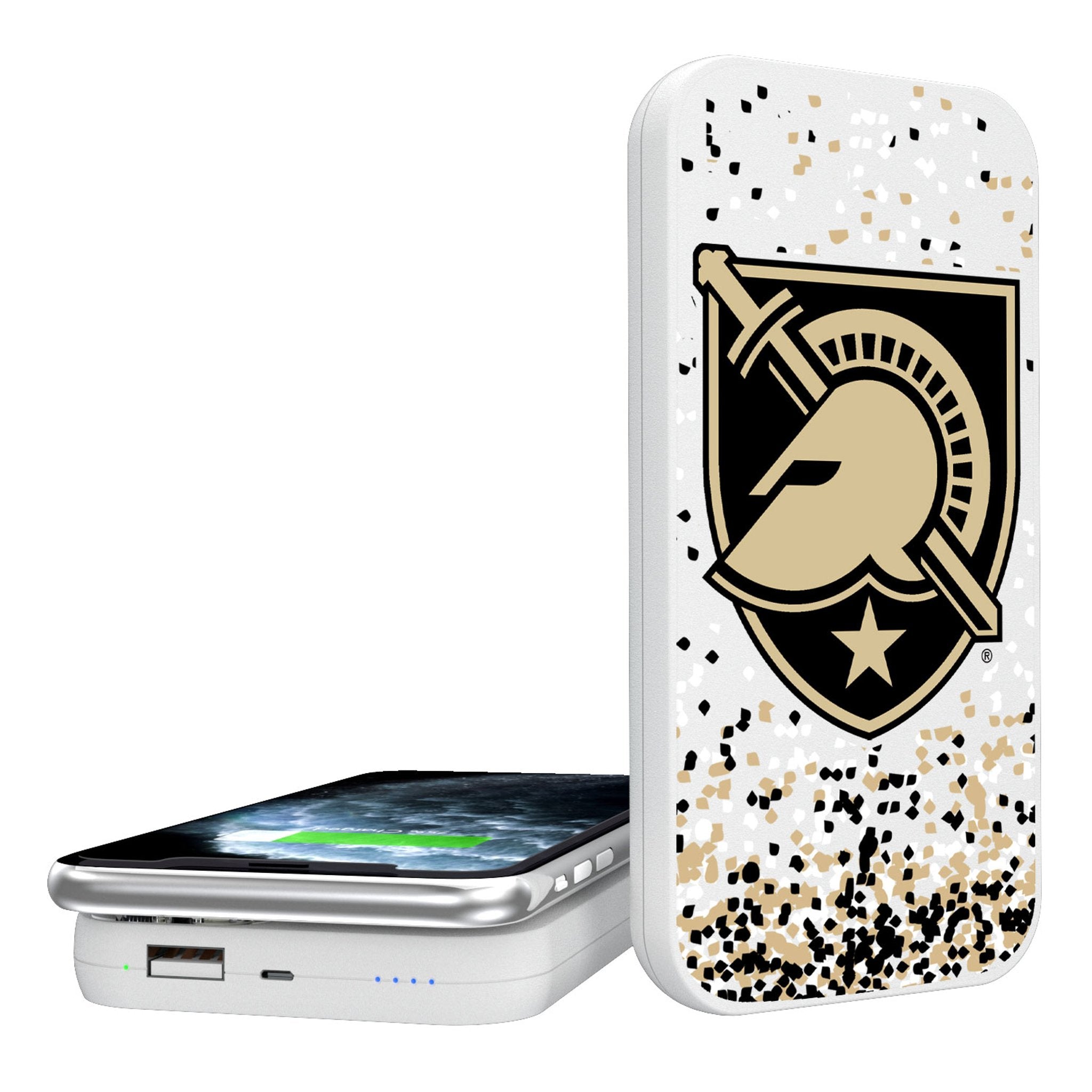 United States Military Academy Black Knights Confetti 5000mAh Portable Wireless Charger - Sports Gifts, Sports Memorabilia, Sports Collectibles, Fan Shop