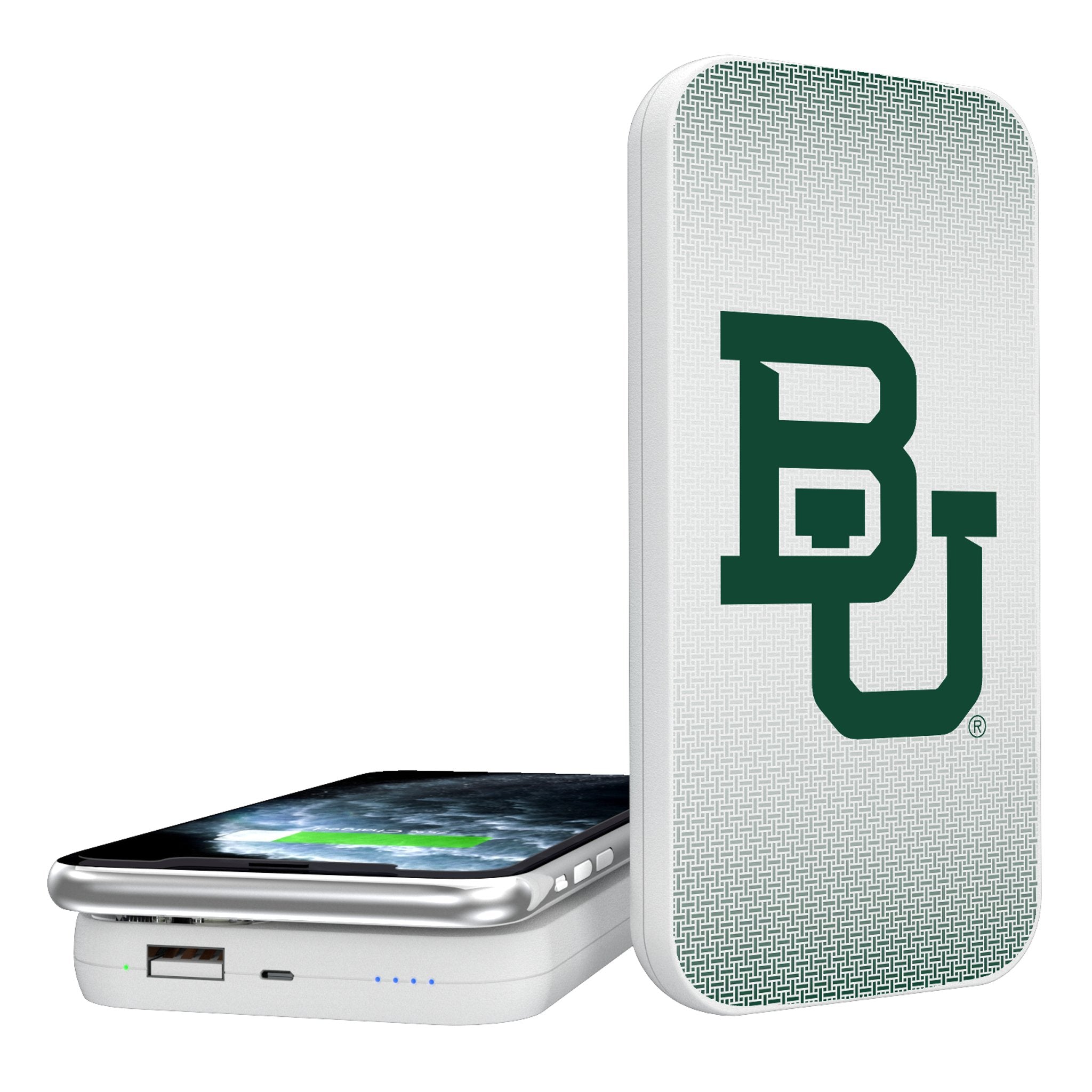 Baylor University Bears Linen 5000mAh Portable Wireless Charger - Sports Gifts, Sports Memorabilia, Sports Collectibles, Fan Shop