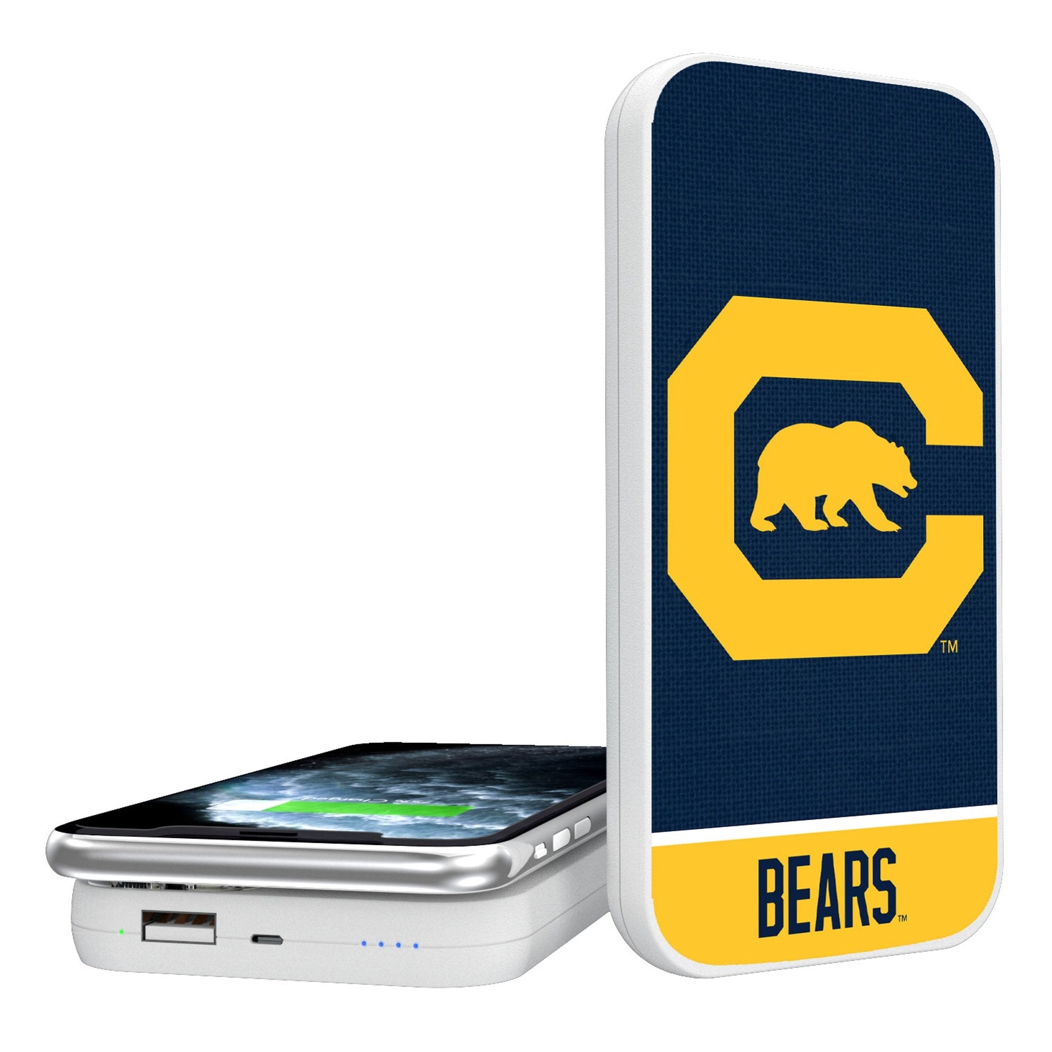 University of California Berkeley Golden Bears Endzone Solid 5000mAh Portable Wireless Charger - Sports Gifts, Sports Memorabilia, Sports Collectibles, Fan Shop