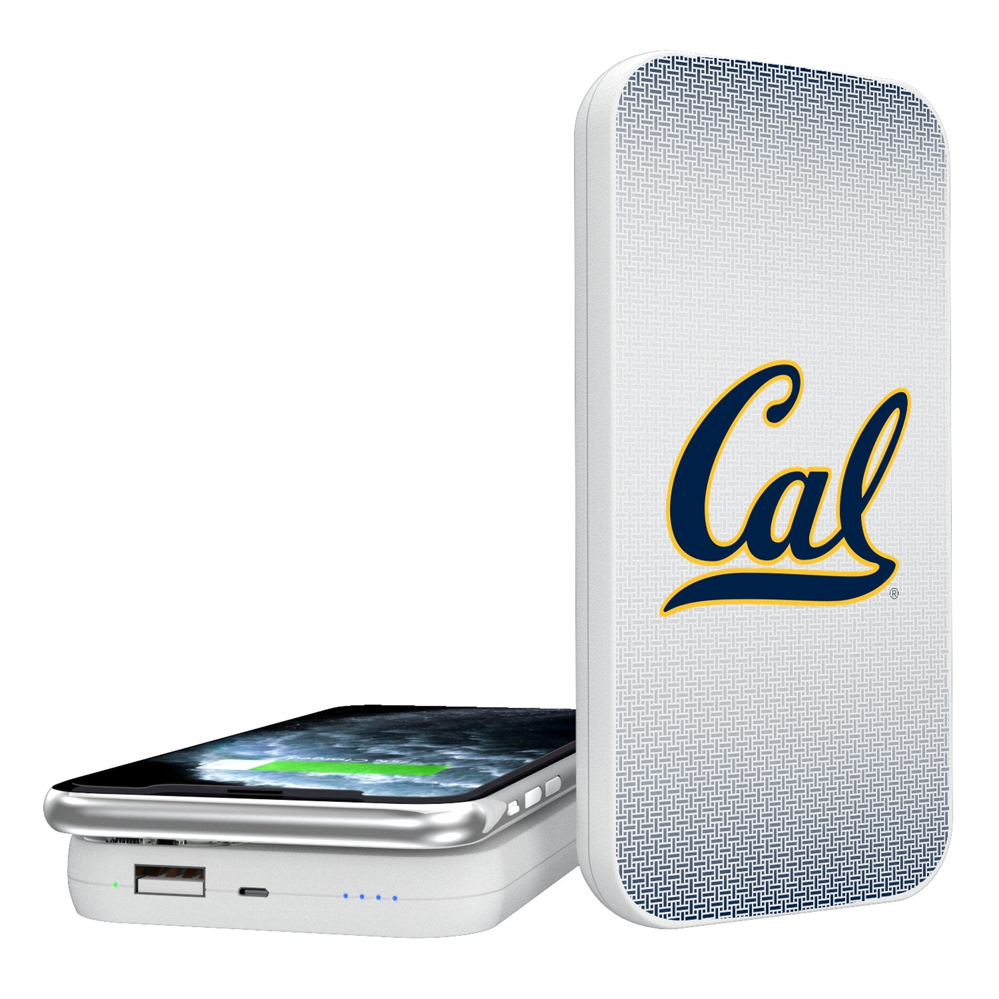 University of California Berkeley Golden Bears Linen 5000mAh Portable Wireless Charger - Sports Gifts, Sports Memorabilia, Sports Collectibles, Fan Shop