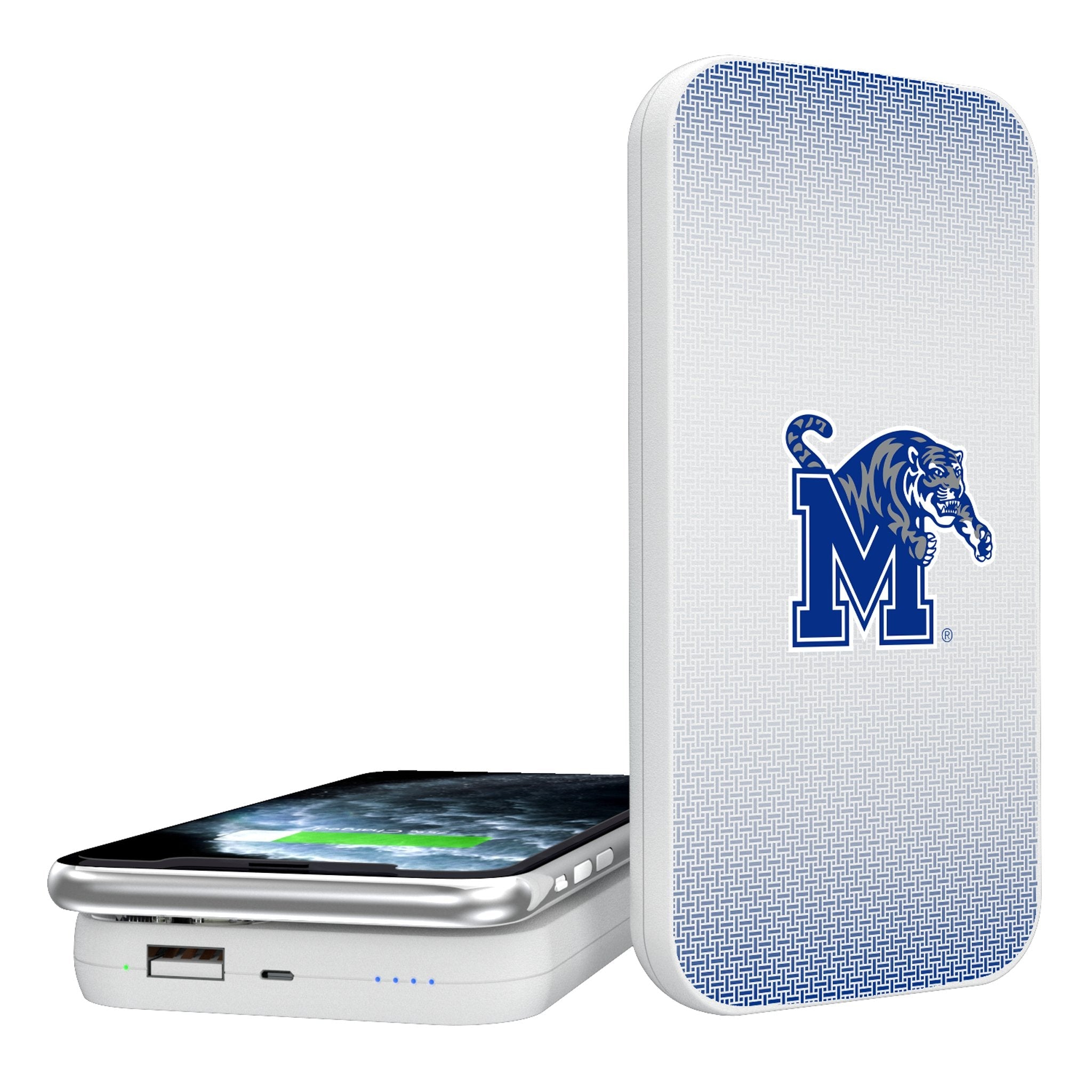 University of Memphis Tigers Linen 5000mAh Portable Wireless Charger - Sports Gifts, Sports Memorabilia, Sports Collectibles, Fan Shop