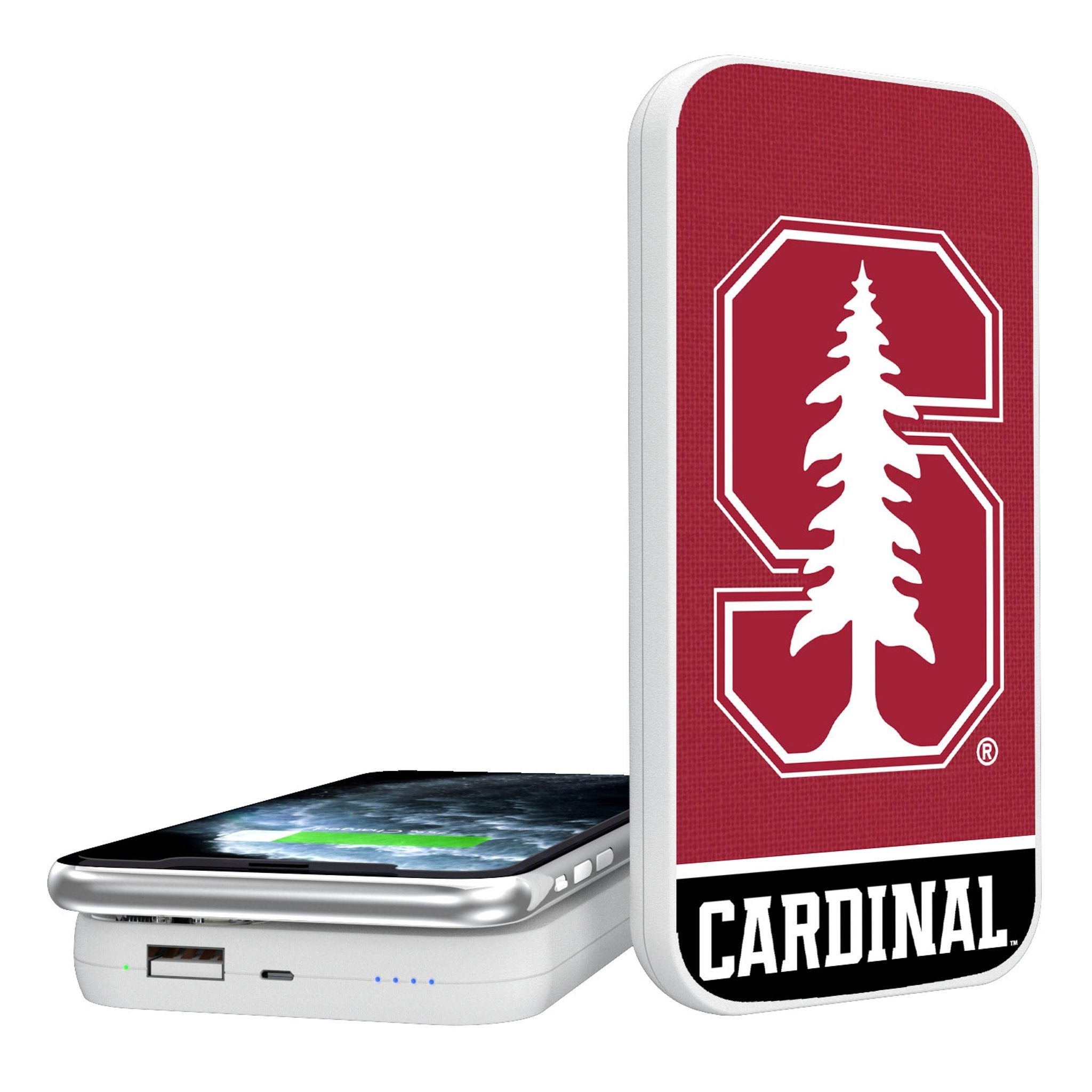 Stanford University Cardinal Endzone Solid 5000mAh Portable Wireless Charger - Sports Gifts, Sports Memorabilia, Sports Collectibles, Fan Shop