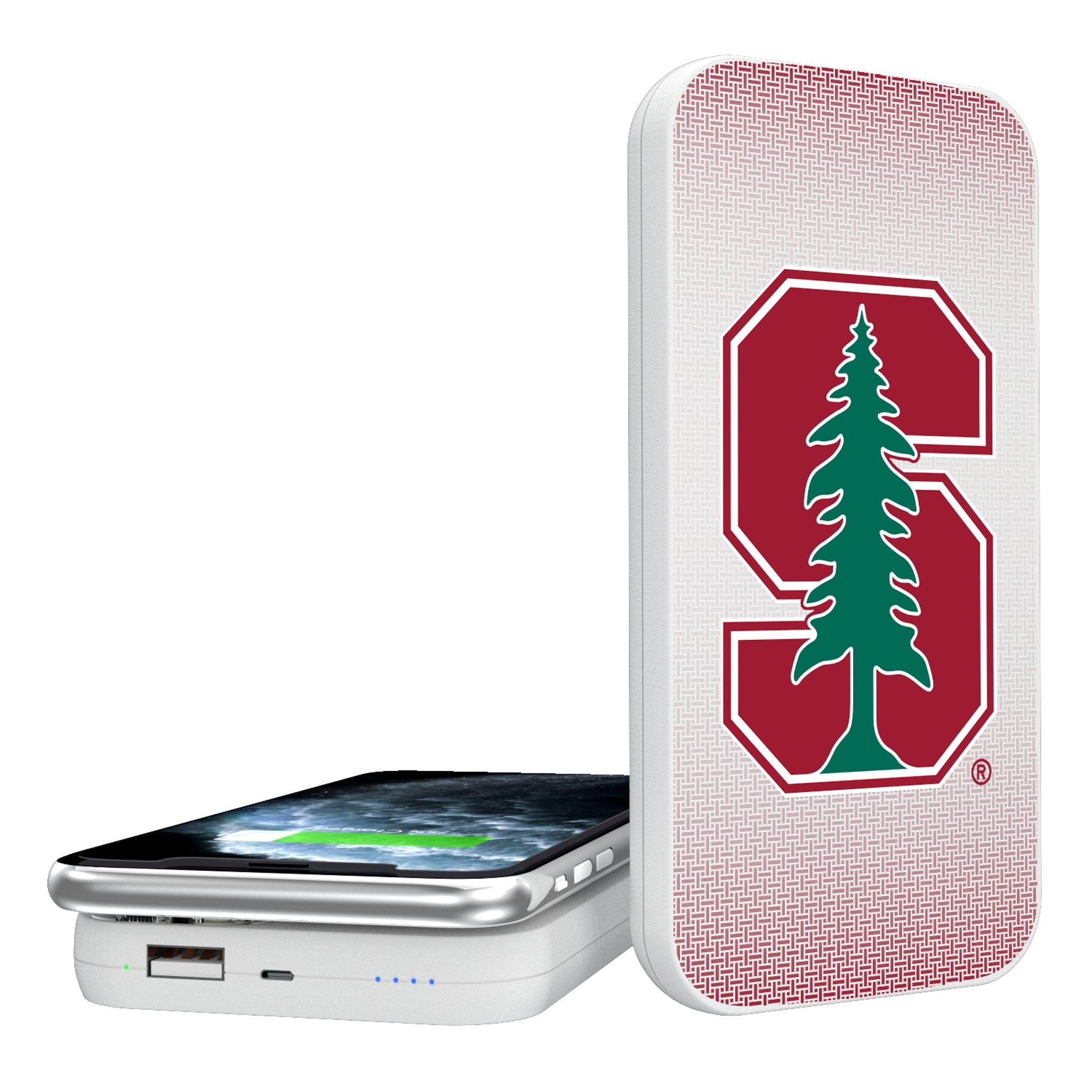 Stanford University Cardinal Linen 5000mAh Portable Wireless Charger - Sports Gifts, Sports Memorabilia, Sports Collectibles, Fan Shop