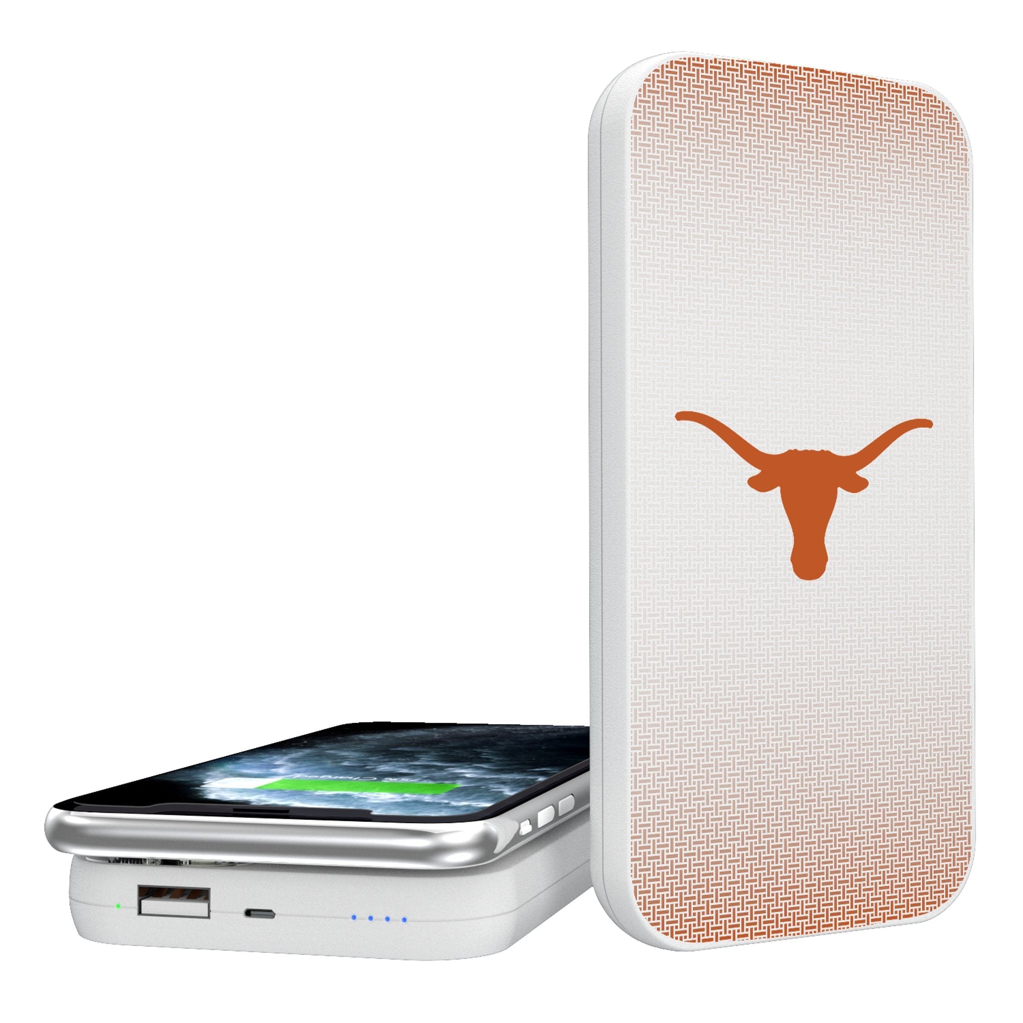 University of Texas Longhorns Linen 5000mAh Portable Wireless Charger - Sports Gifts, Sports Memorabilia, Sports Collectibles, Fan Shop