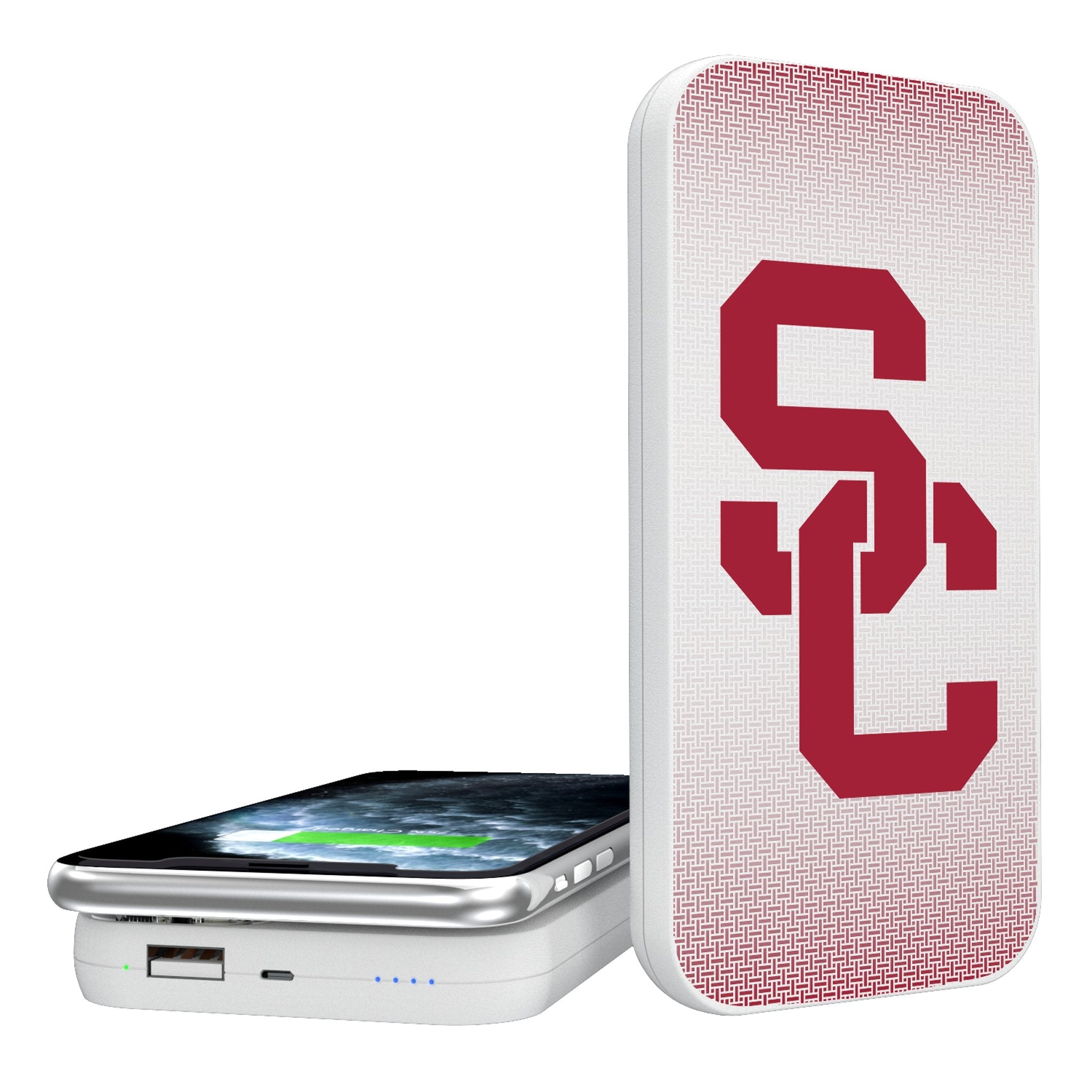 University of Southern California Trojans Linen 5000mAh Portable Wireless Charger - Sports Gifts, Sports Memorabilia, Sports Collectibles, Fan Shop
