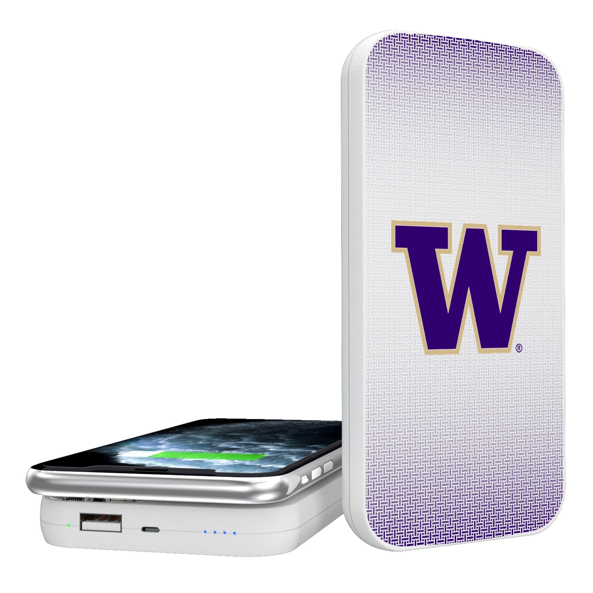 University of Washington Huskies Linen 5000mAh Portable Wireless Charger - Sports Gifts, Sports Memorabilia, Sports Collectibles, Fan Shop