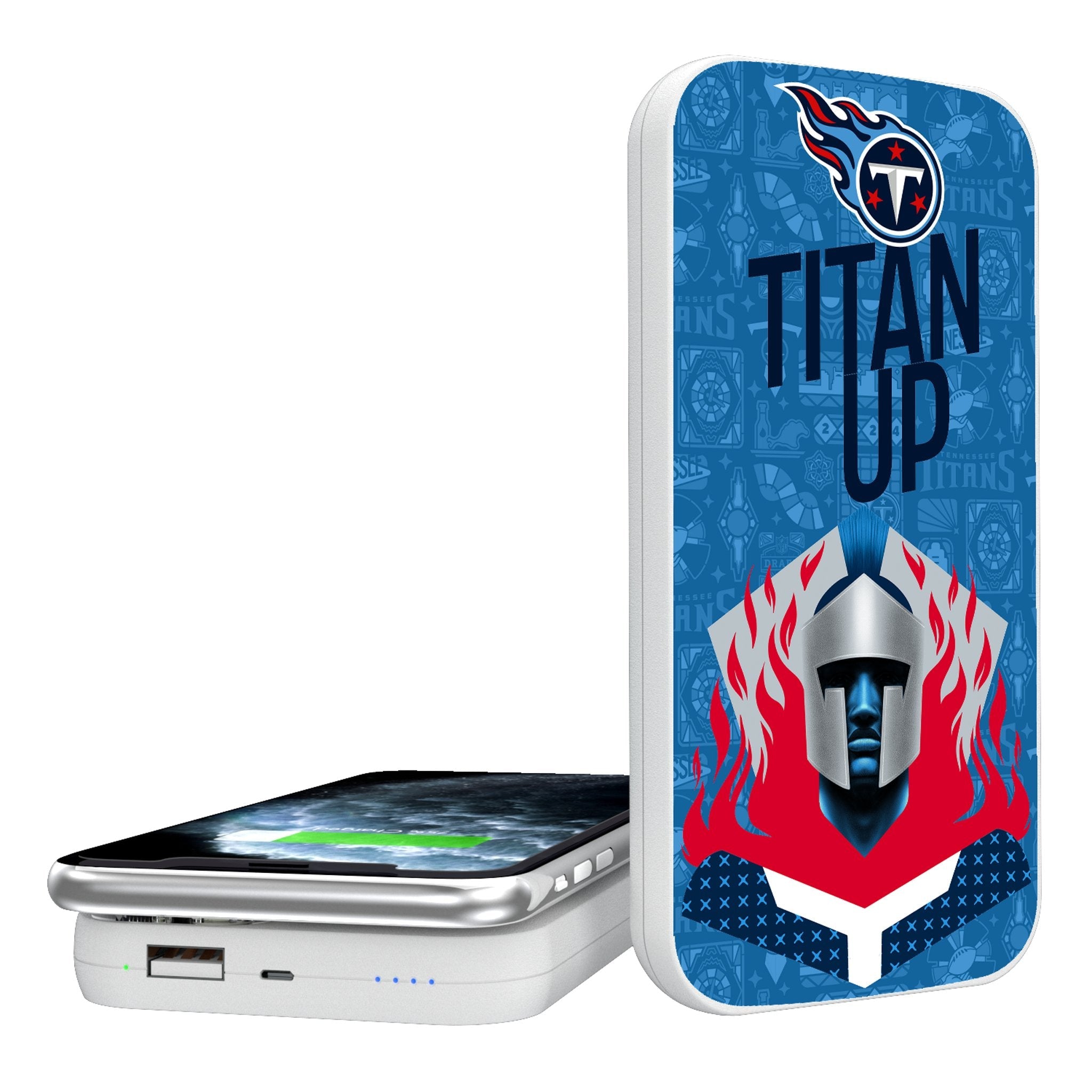 Tennessee Titans 2024 Illustrated Limited Edition 5000mAh Portable Wireless Charger - Sports Gifts, Sports Memorabilia, Sports Collectibles, Fan Shop