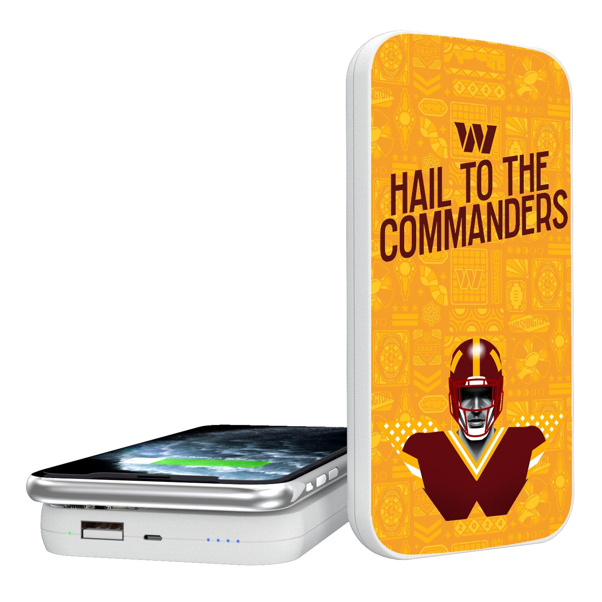 Washington Commanders 2024 Illustrated Limited Edition 5000mAh Portable Wireless Charger - Sports Gifts, Sports Memorabilia, Sports Collectibles, Fan Shop