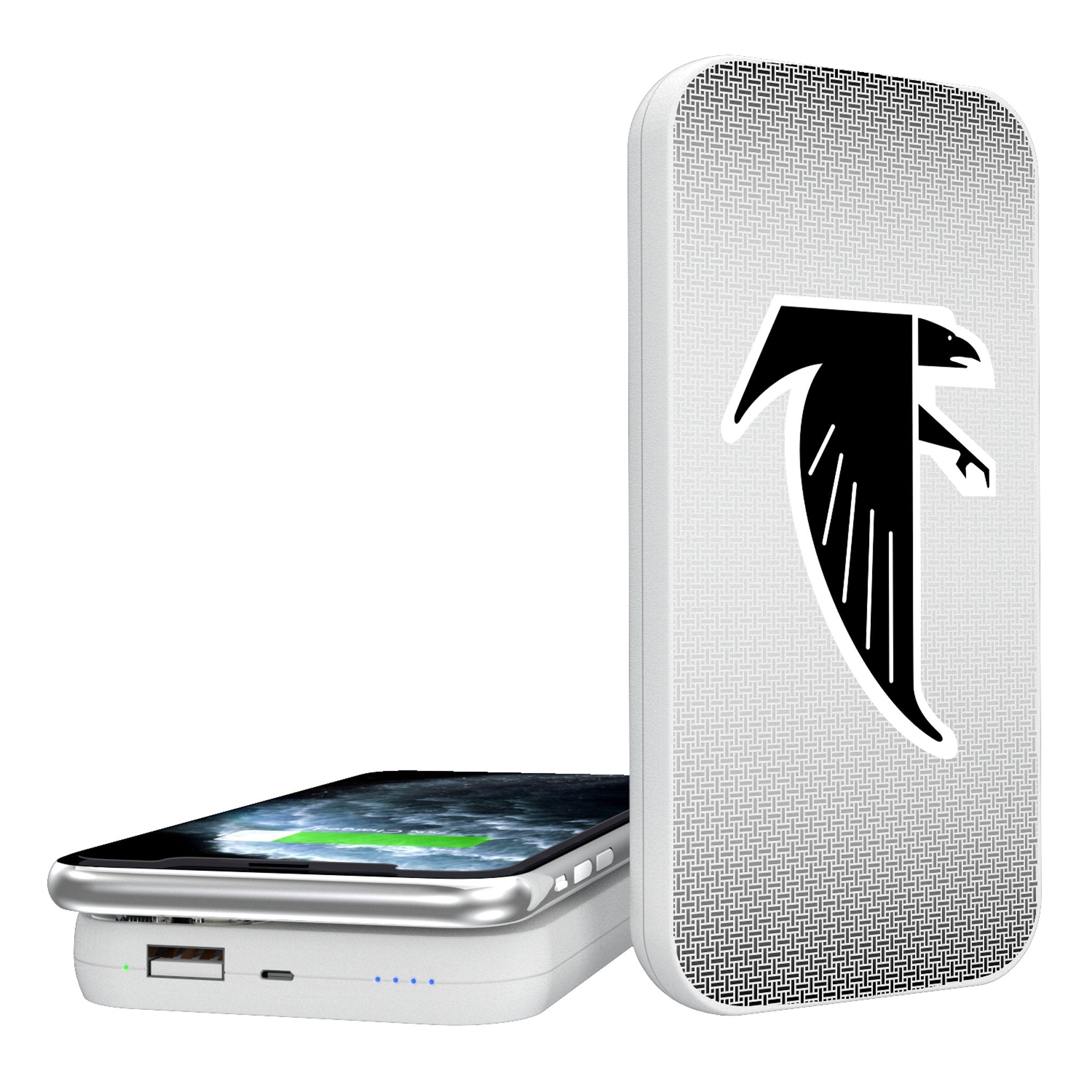 Atlanta Falcons Classic  Linen 5000mAh Portable Wireless Charger - Sports Gifts, Sports Memorabilia, Sports Collectibles, Fan Shop