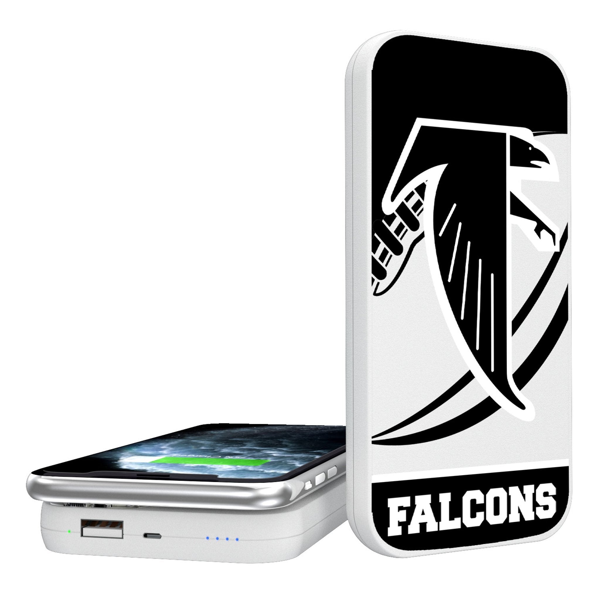 Atlanta Falcons Classic  Passtime 5000mAh Portable Wireless Charger - Sports Gifts, Sports Memorabilia, Sports Collectibles, Fan Shop