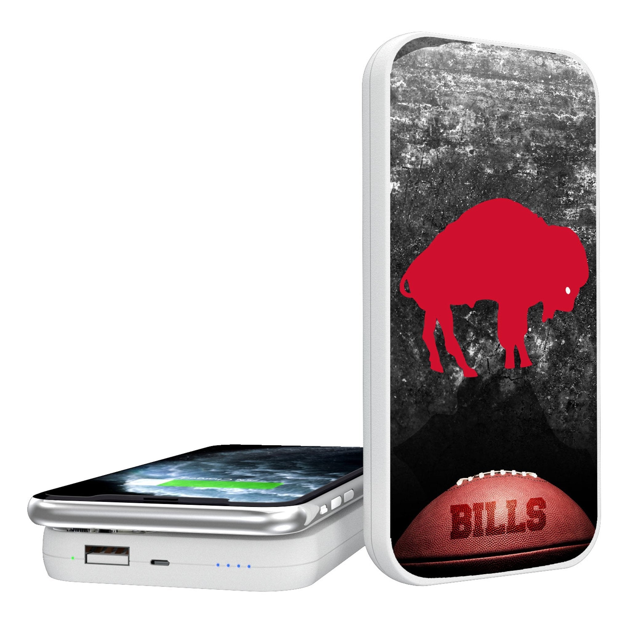 Buffalo Bills Historic Collection Legendary 5000mAh Portable Wireless Charger - Sports Gifts, Sports Memorabilia, Sports Collectibles, Fan Shop