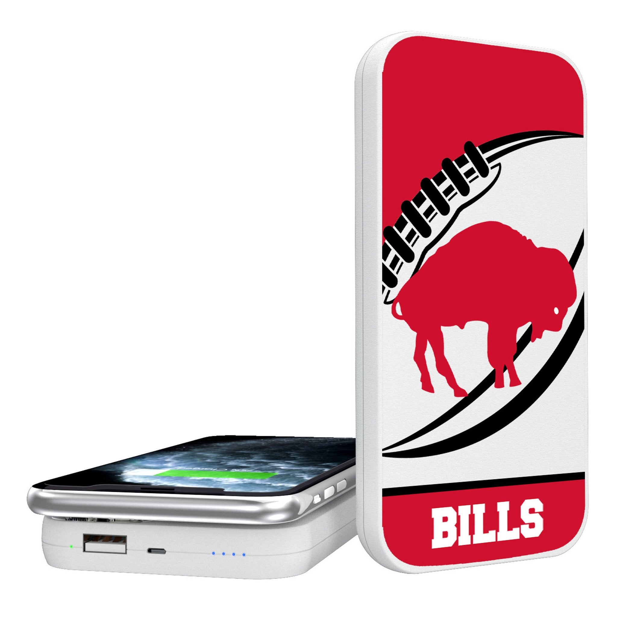 Buffalo Bills Historic Collection Passtime 5000mAh Portable Wireless Charger - Sports Gifts, Sports Memorabilia, Sports Collectibles, Fan Shop