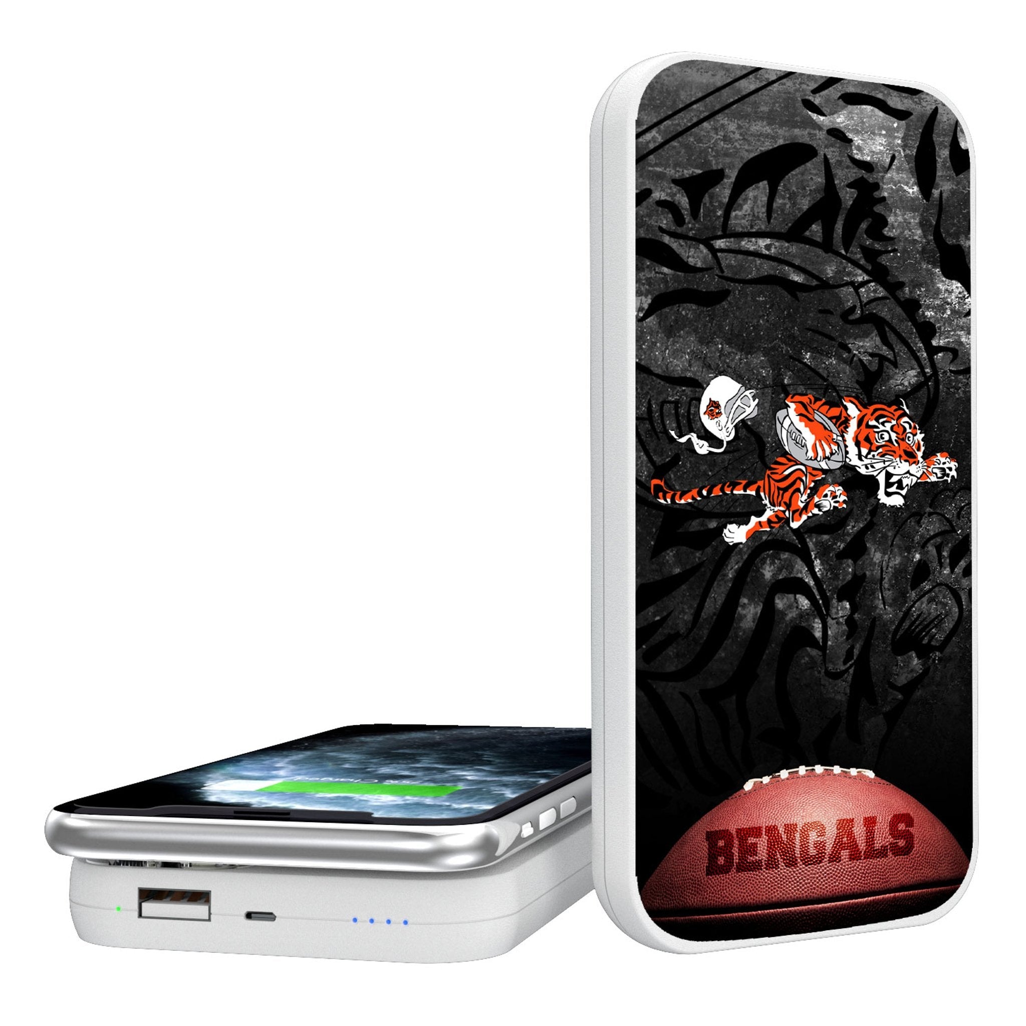 Cincinnati Bengals Historic Collection Legendary 5000mAh Portable Wireless Charger - Sports Gifts, Sports Memorabilia, Sports Collectibles, Fan Shop