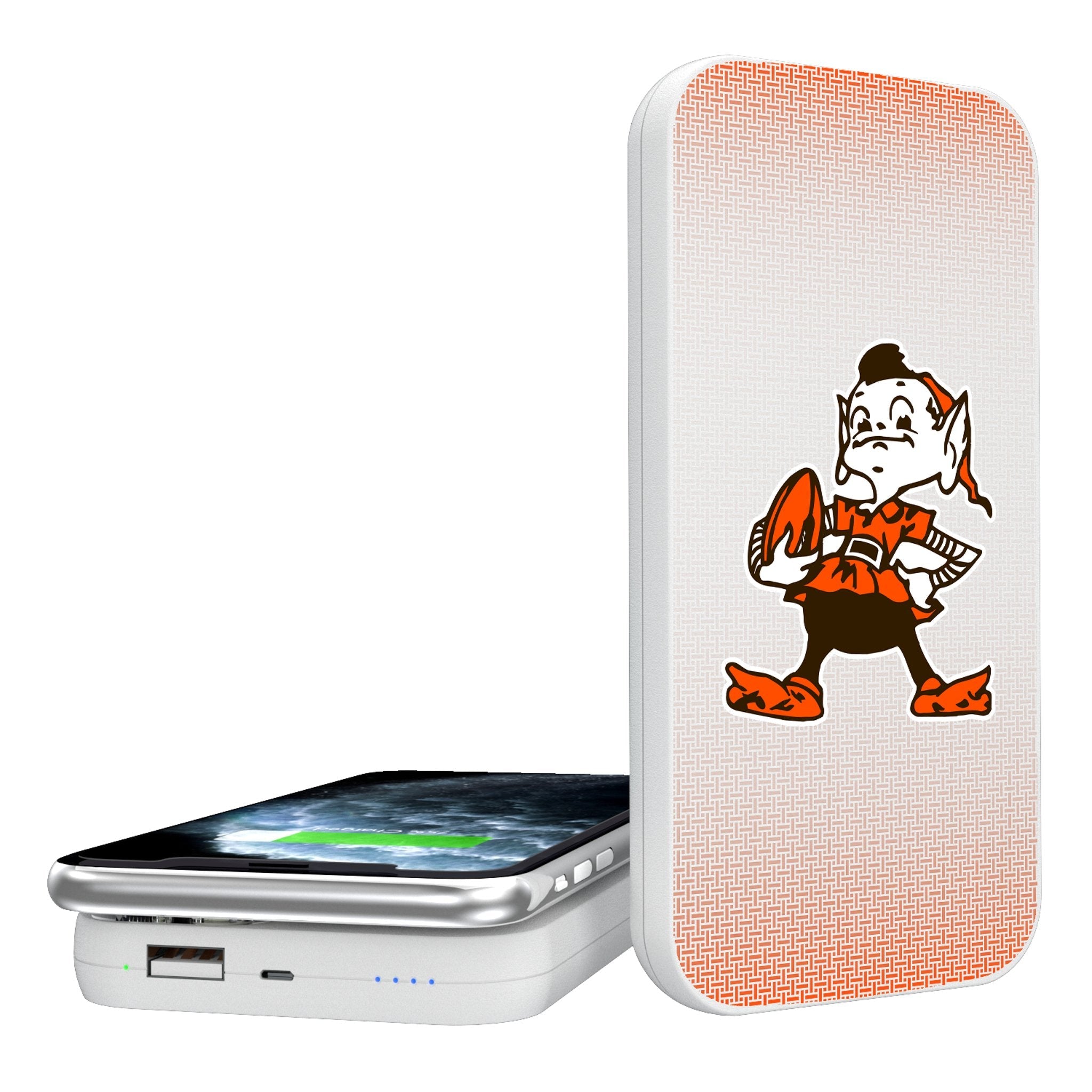 Cleveland Browns Historic Collection Linen 5000mAh Portable Wireless Charger - Sports Gifts, Sports Memorabilia, Sports Collectibles, Fan Shop