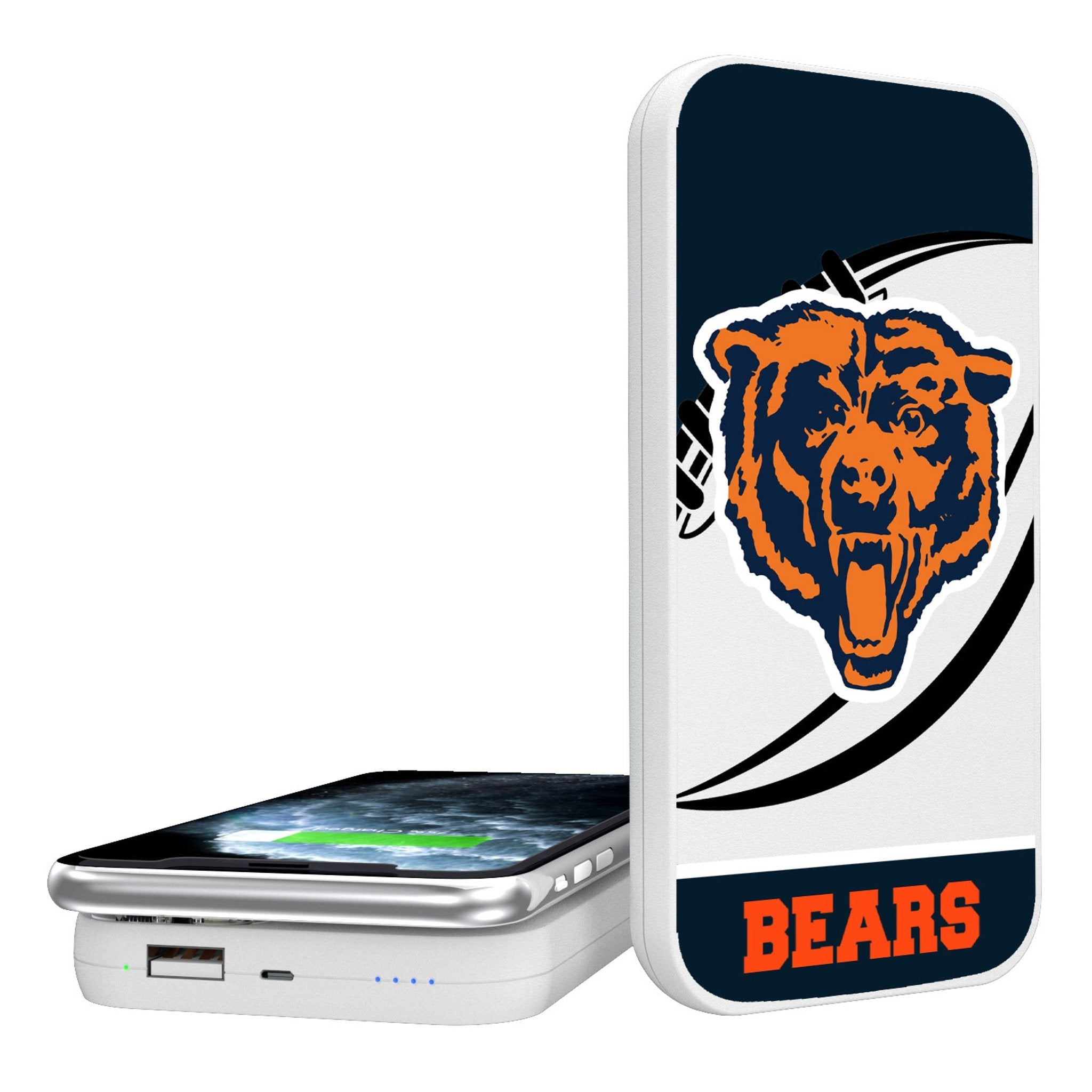 Chicago Bears 1946 Historic Collection Passtime 5000mAh Portable Wireless Charger - Sports Gifts, Sports Memorabilia, Sports Collectibles, Fan Shop