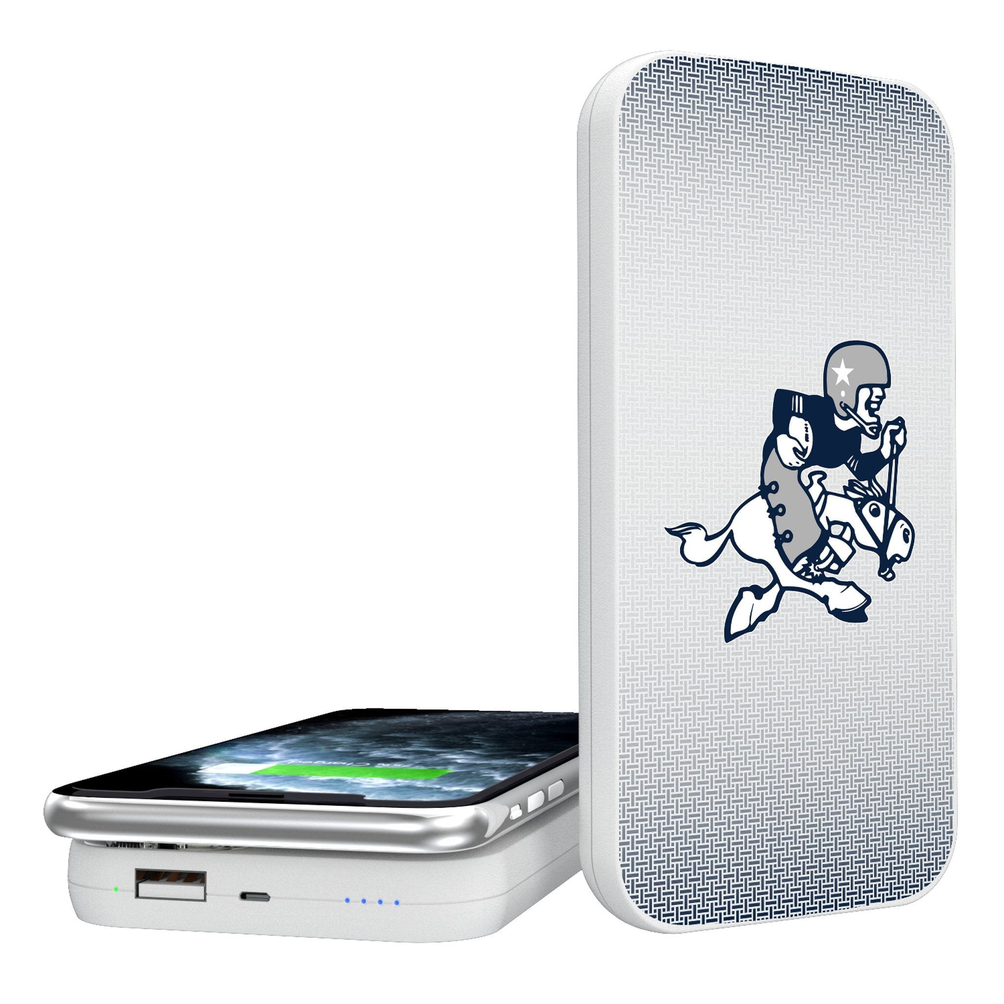 Dallas Cowboys 1966-1969 Historic Collection Linen 5000mAh Portable Wireless Charger - Sports Gifts, Sports Memorabilia, Sports Collectibles, Fan Shop