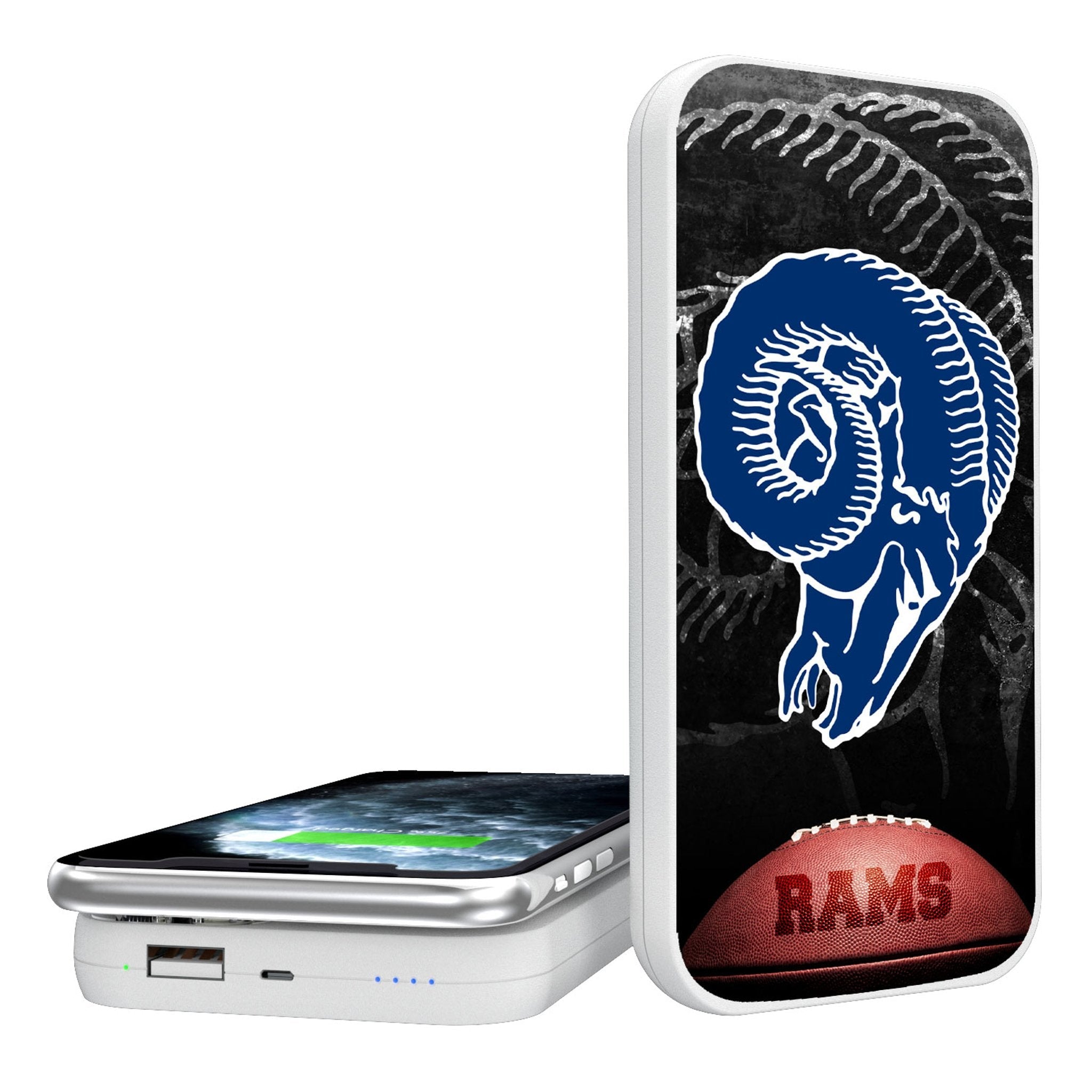 Los Angeles Rams Historic Collection Legendary 5000mAh Portable Wireless Charger - Sports Gifts, Sports Memorabilia, Sports Collectibles, Fan Shop