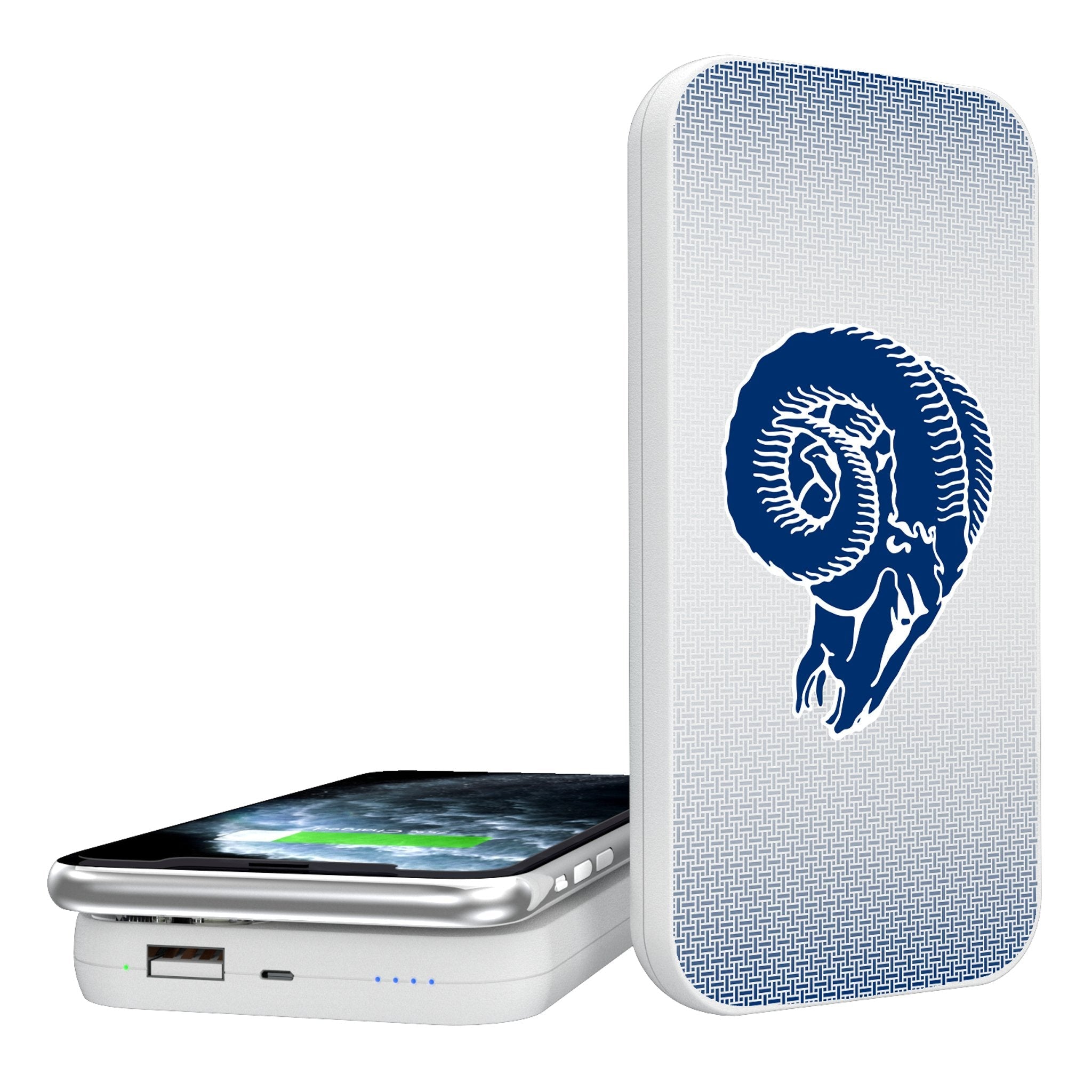 Los Angeles Rams Historic Collection Linen 5000mAh Portable Wireless Charger - Sports Gifts, Sports Memorabilia, Sports Collectibles, Fan Shop