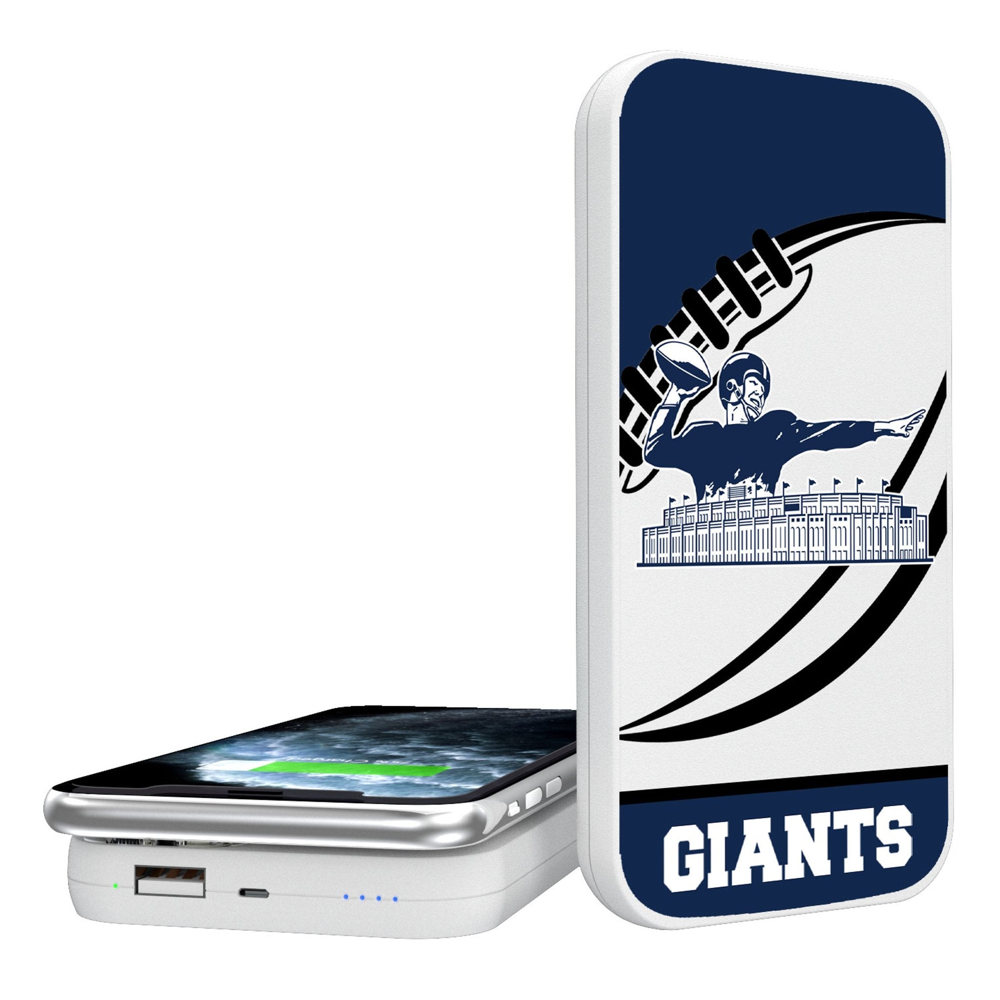 New York Giants 1960-1966 Historic Collection Passtime 5000mAh Portable Wireless Charger - Sports Gifts, Sports Memorabilia, Sports Collectibles, Fan Shop