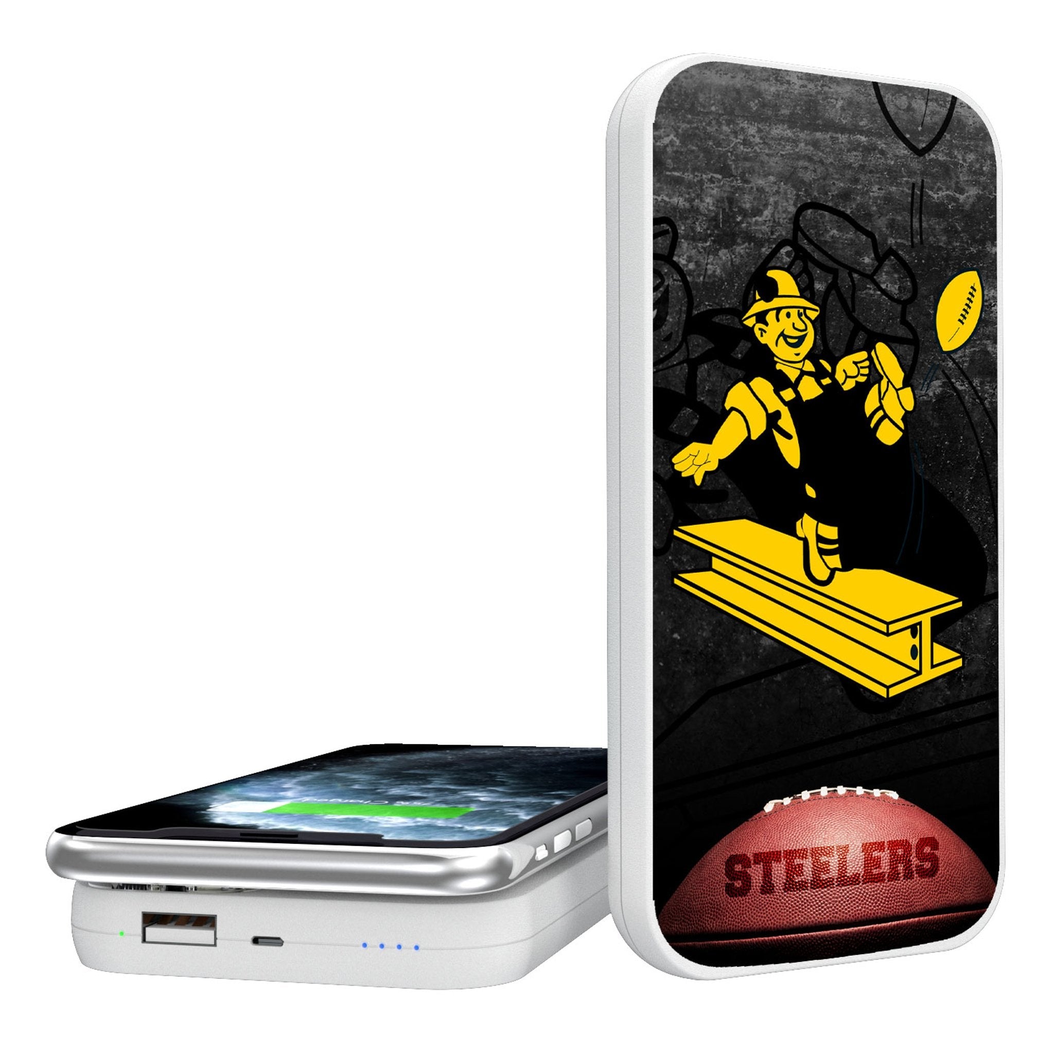 Pittsburgh Steelers 1961 Historic Collection Legendary 5000mAh Portable Wireless Charger - Sports Gifts, Sports Memorabilia, Sports Collectibles, Fan Shop