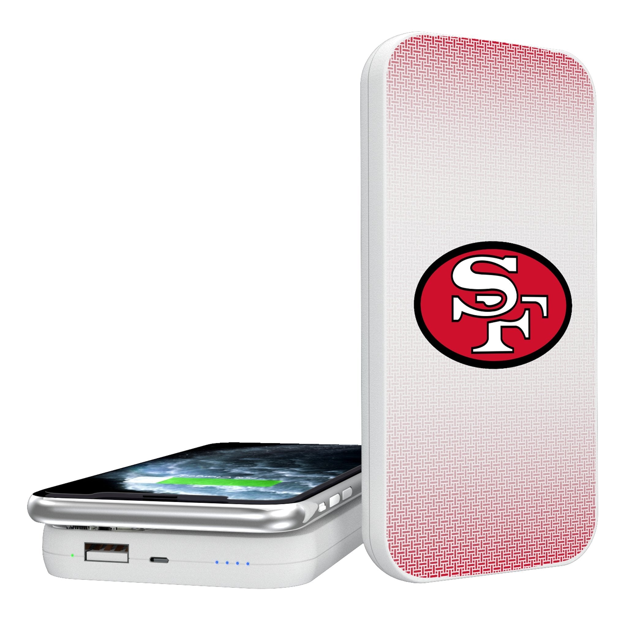 San Francisco 49ers Historic Collection Linen 5000mAh Portable Wireless Charger - Sports Gifts, Sports Memorabilia, Sports Collectibles, Fan Shop