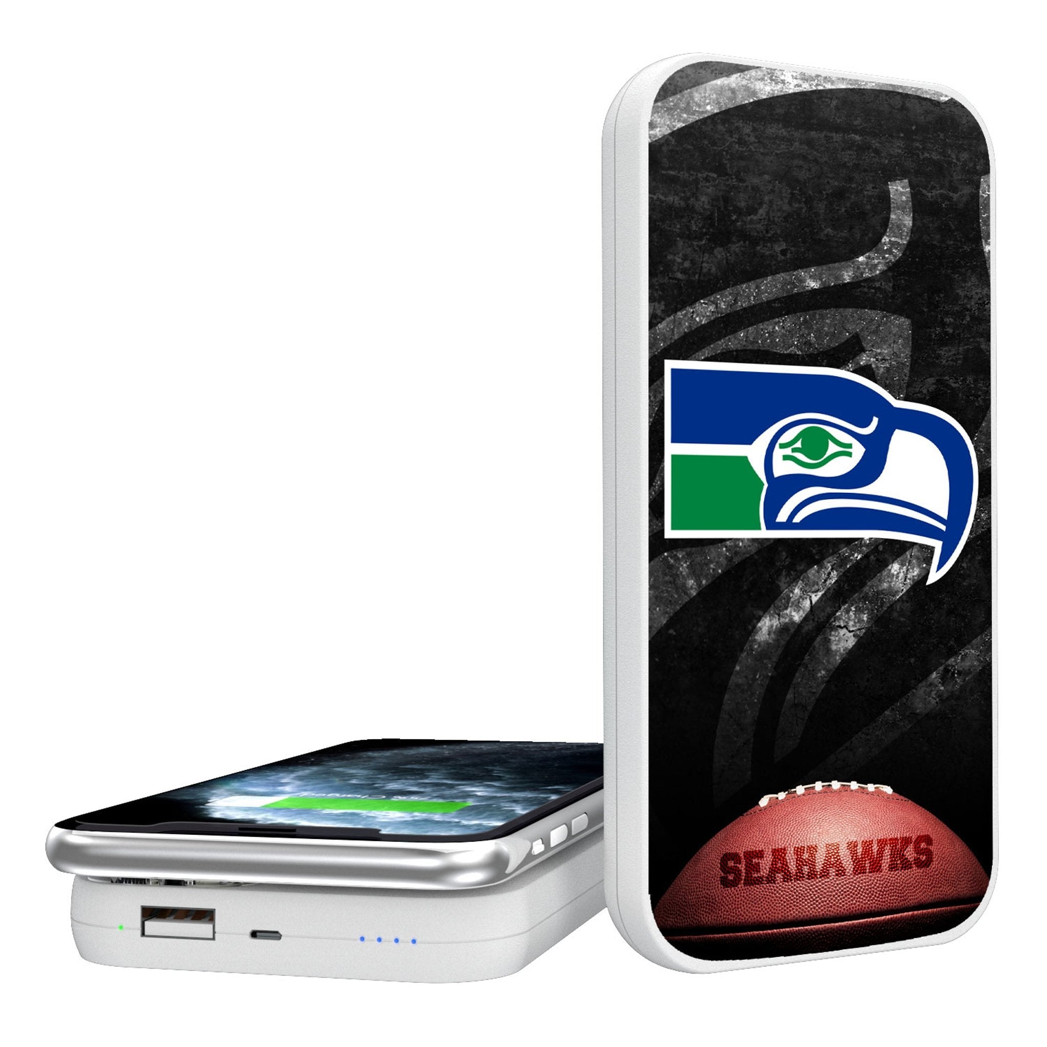 Seattle Seahawks Historic Collection Legendary 5000mAh Portable Wireless Charger - Sports Gifts, Sports Memorabilia, Sports Collectibles, Fan Shop