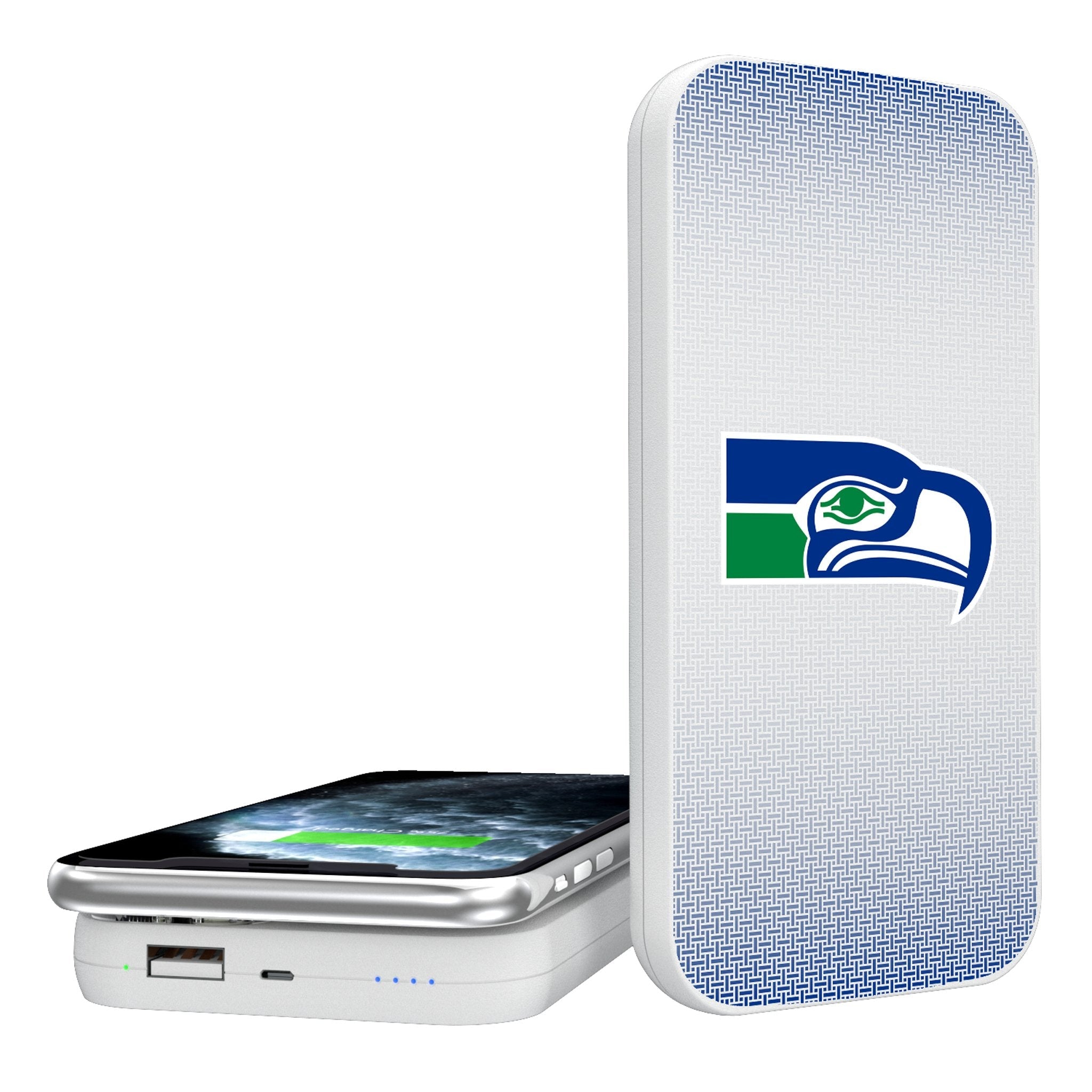 Seattle Seahawks Historic Collection Linen 5000mAh Portable Wireless Charger - Sports Gifts, Sports Memorabilia, Sports Collectibles, Fan Shop
