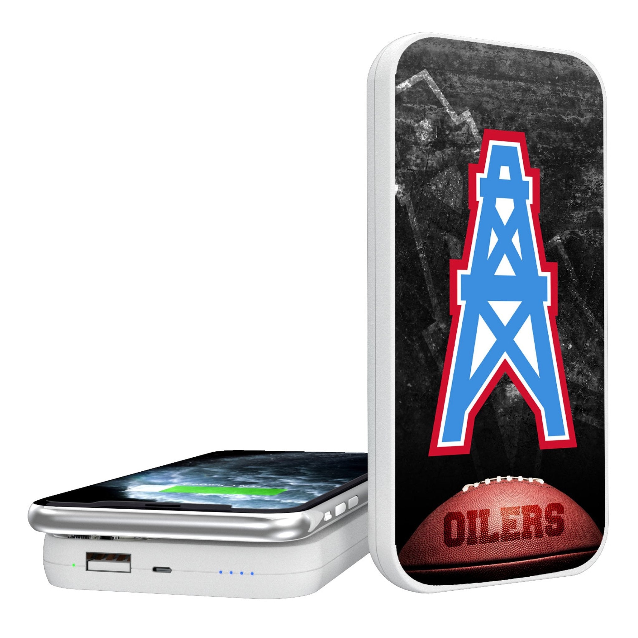 Houston Oilers Historic Collection Legendary 5000mAh Portable Wireless Charger - Sports Gifts, Sports Memorabilia, Sports Collectibles, Fan Shop