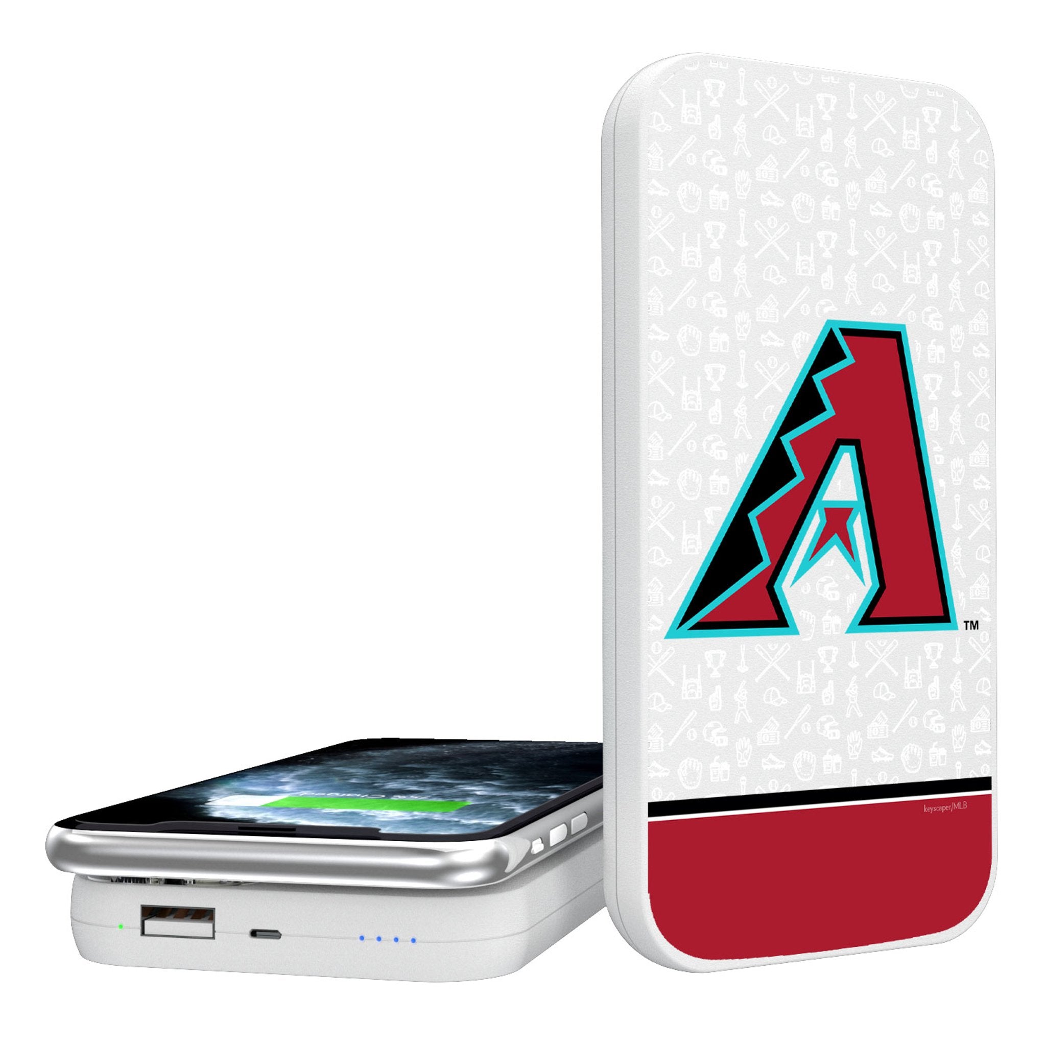 Arizona Diamondbacks Memories Print 5000mAh Portable Wireless Charger - Sports Gifts, Sports Memorabilia, Sports Collectibles, Fan Shop