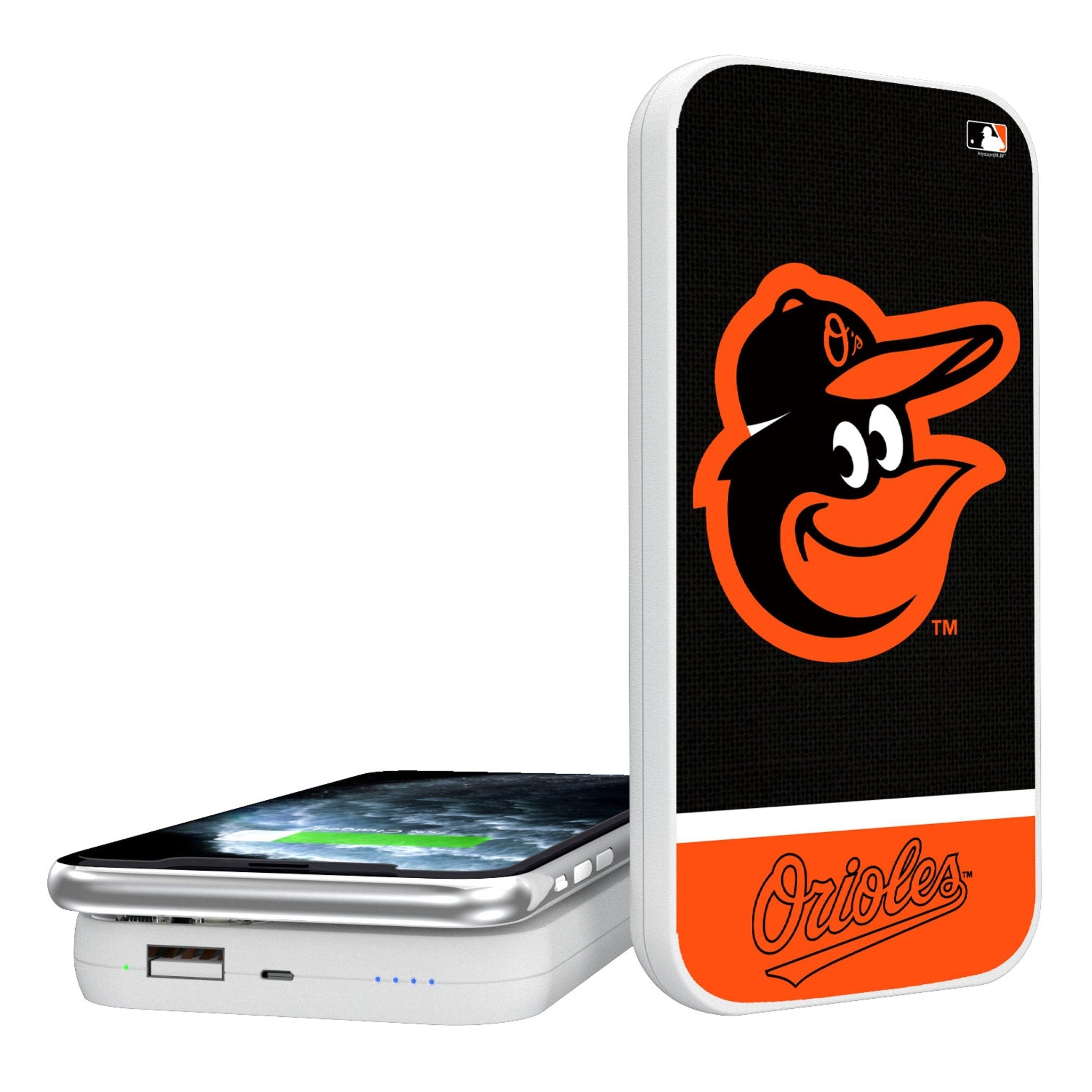 Baltimore Orioles Endzone Solid 5000mAh Portable Wireless Charger - Sports Gifts, Sports Memorabilia, Sports Collectibles, Fan Shop