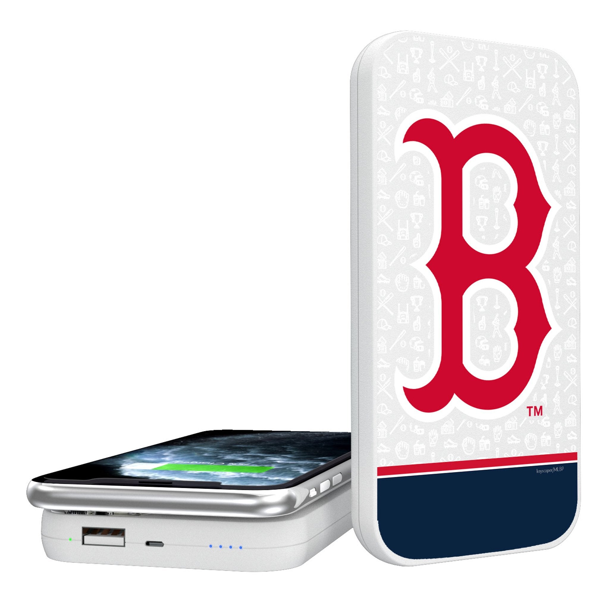 Boston Red Sox Memories Print 5000mAh Portable Wireless Charger - Sports Gifts, Sports Memorabilia, Sports Collectibles, Fan Shop