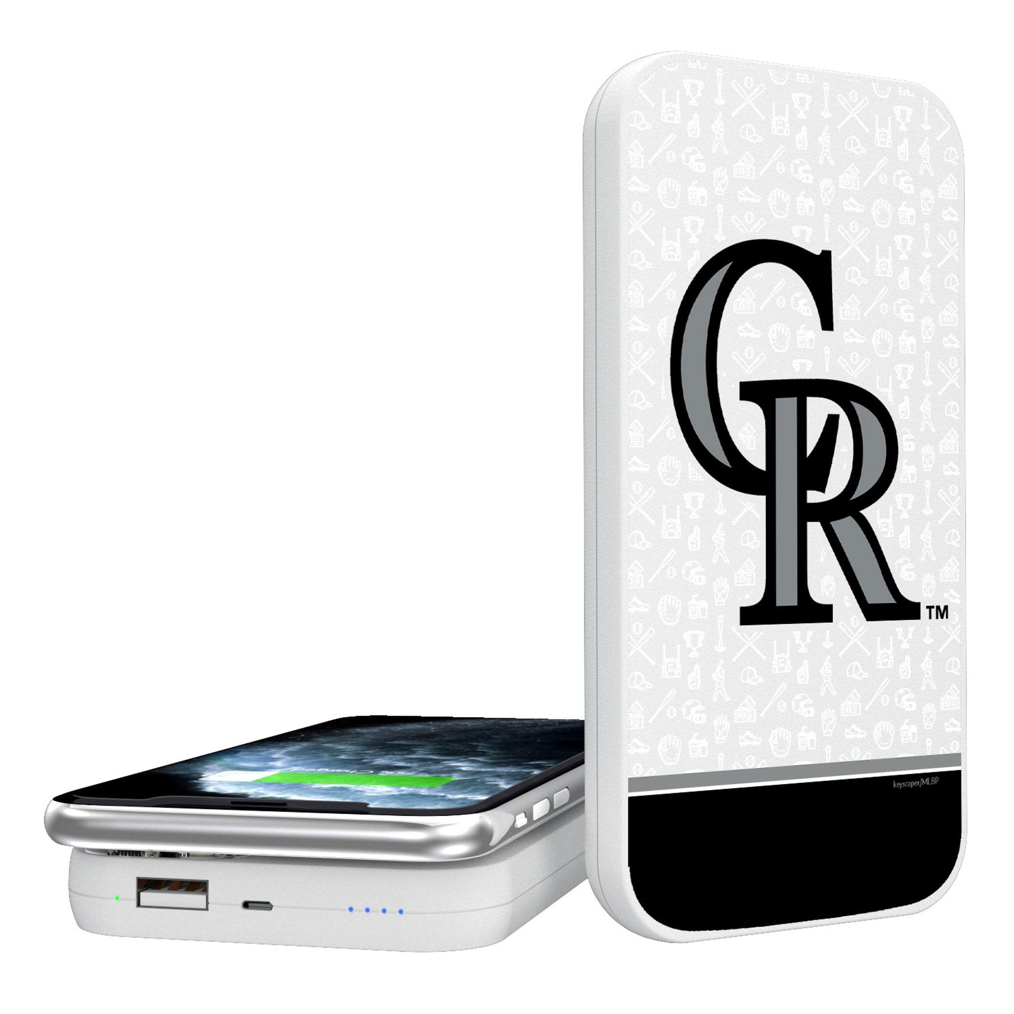 Colorado Rockies Memories Print 5000mAh Portable Wireless Charger - Sports Gifts, Sports Memorabilia, Sports Collectibles, Fan Shop