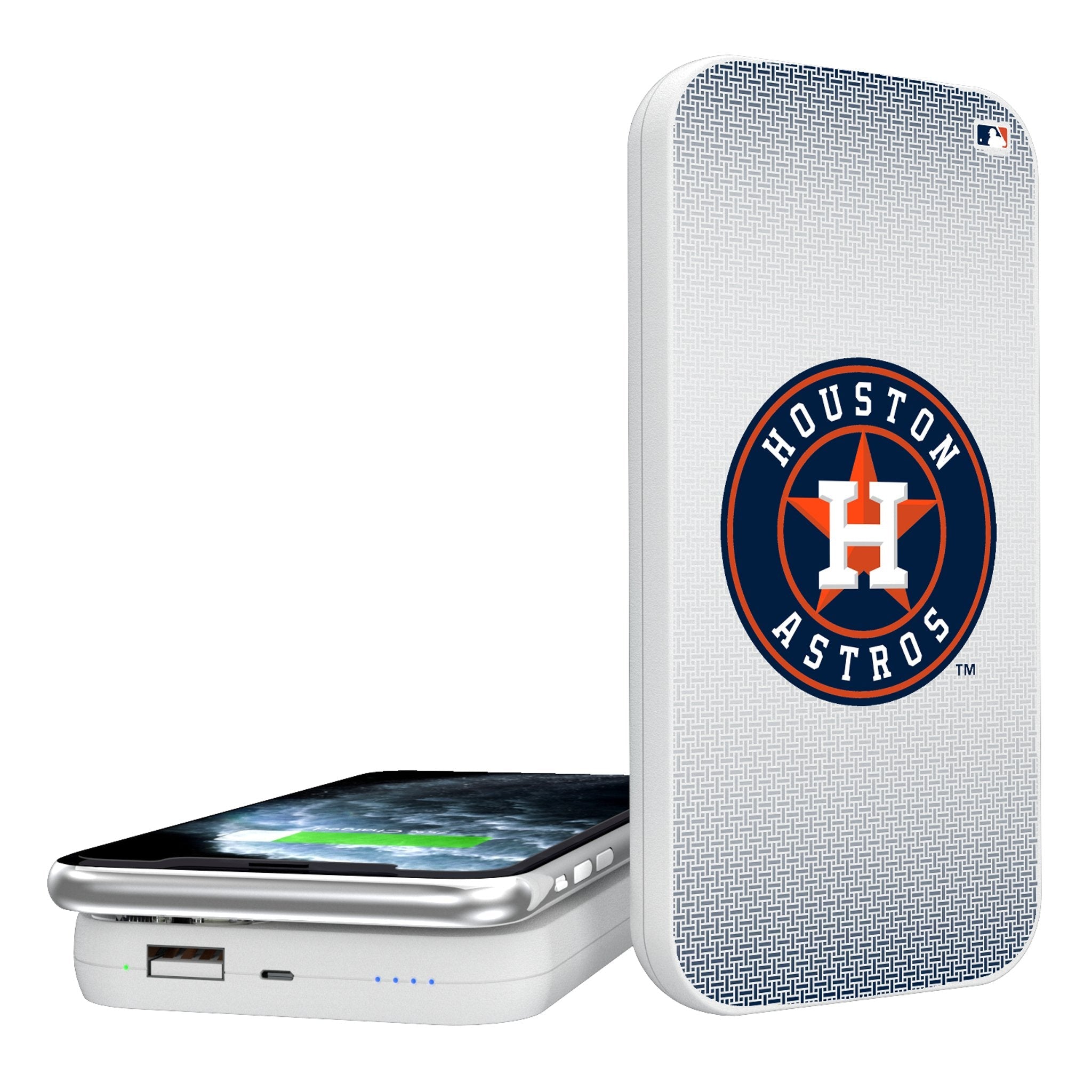 Houston Astros Linen 5000mAh Portable Wireless Charger - Sports Gifts, Sports Memorabilia, Sports Collectibles, Fan Shop