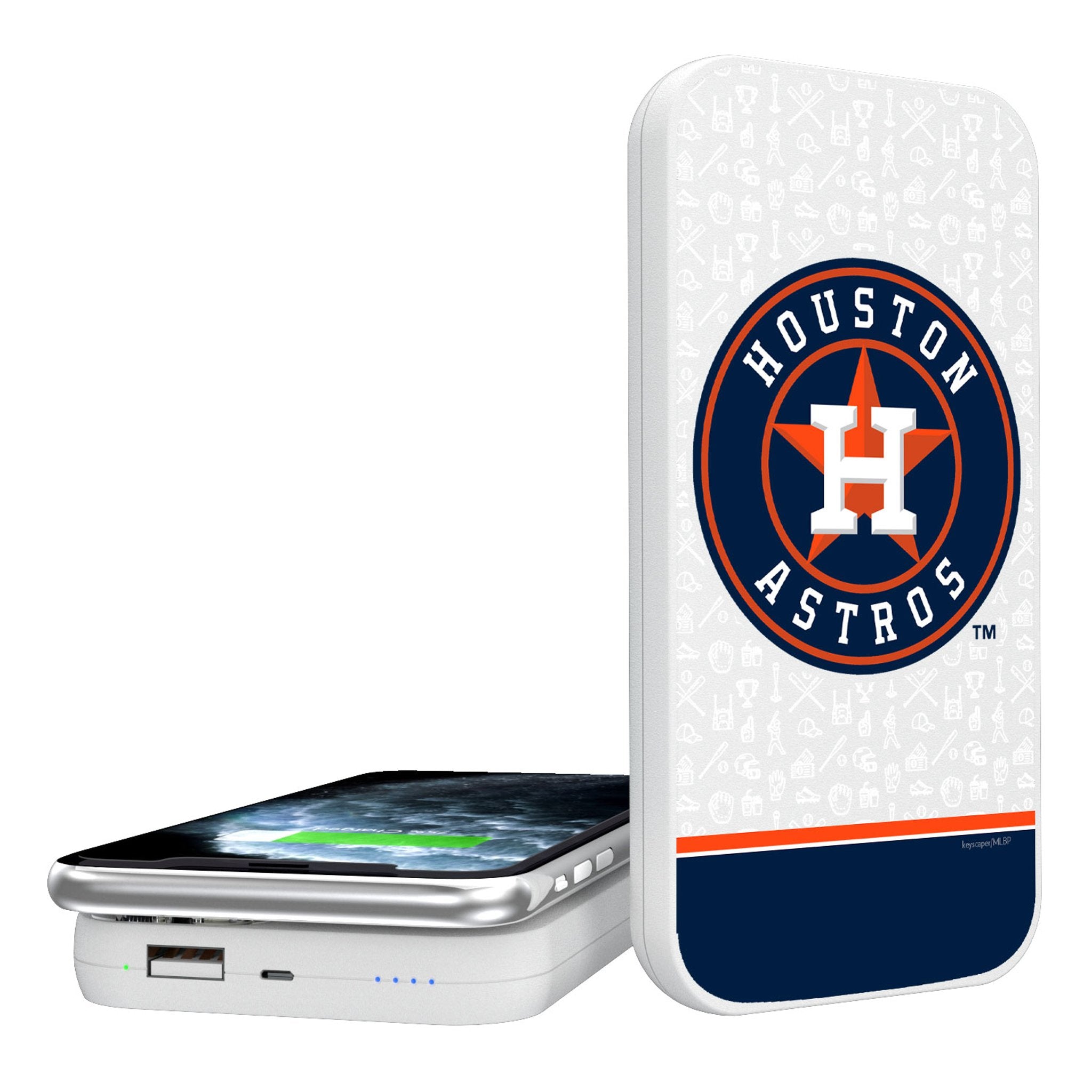 Houston Astros Memories Print 5000mAh Portable Wireless Charger - Sports Gifts, Sports Memorabilia, Sports Collectibles, Fan Shop