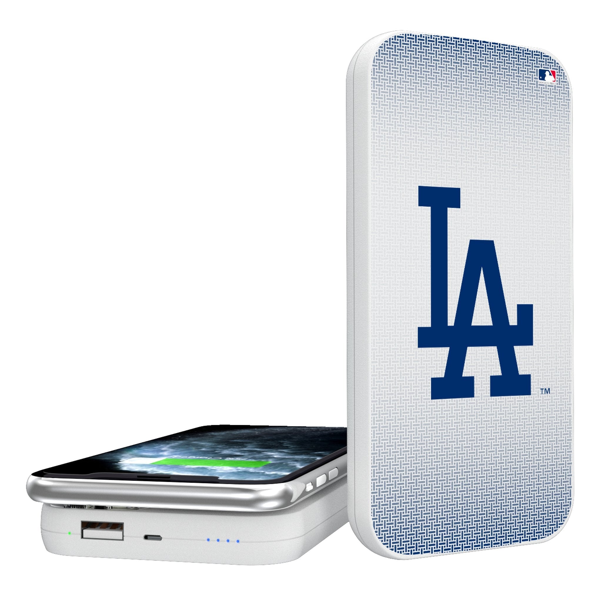 LA Dodgers Linen 5000mAh Portable Wireless Charger - Sports Gifts, Sports Memorabilia, Sports Collectibles, Fan Shop