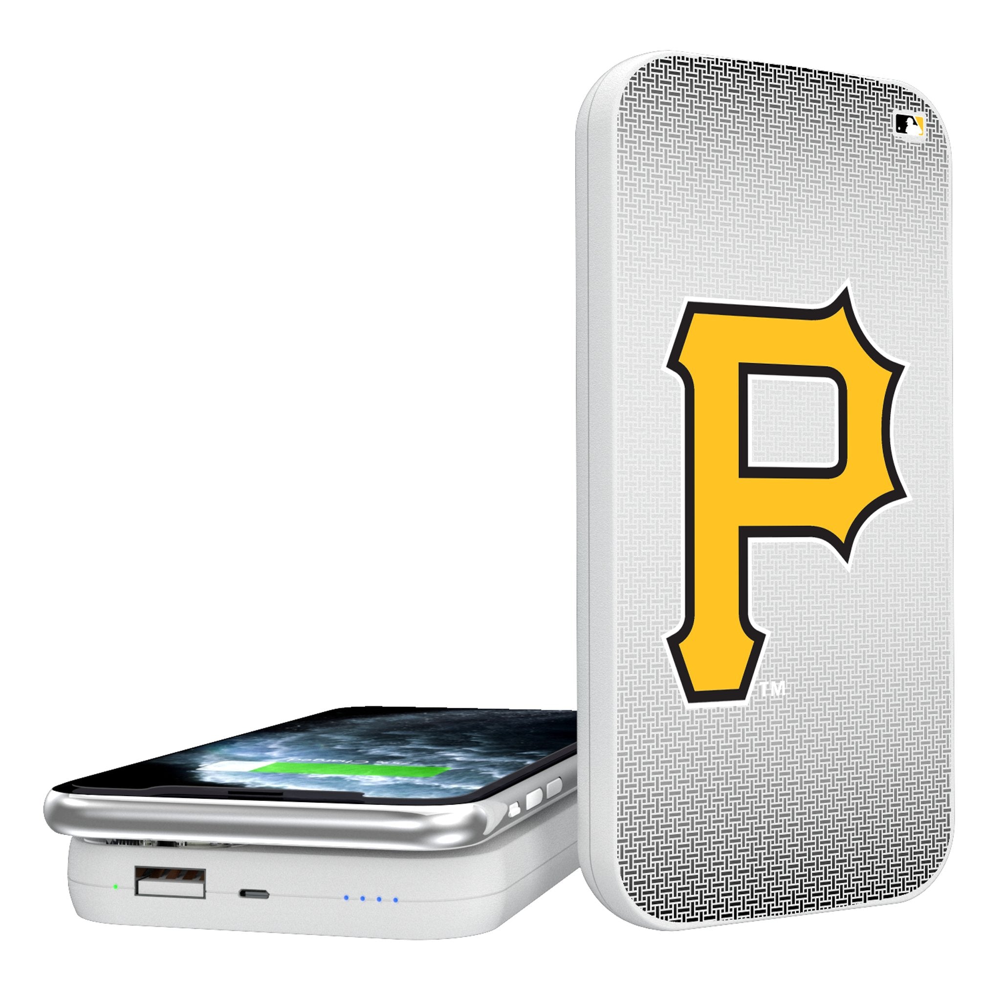 Pittsburgh Pirates Linen 5000mAh Portable Wireless Charger - Sports Gifts, Sports Memorabilia, Sports Collectibles, Fan Shop