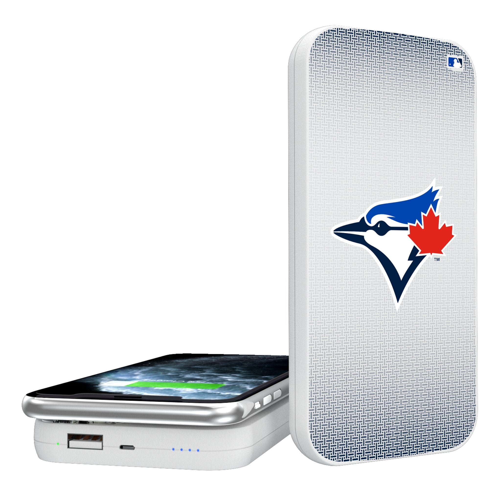 Toronto Blue Jays Linen 5000mAh Portable Wireless Charger - Sports Gifts, Sports Memorabilia, Sports Collectibles, Fan Shop