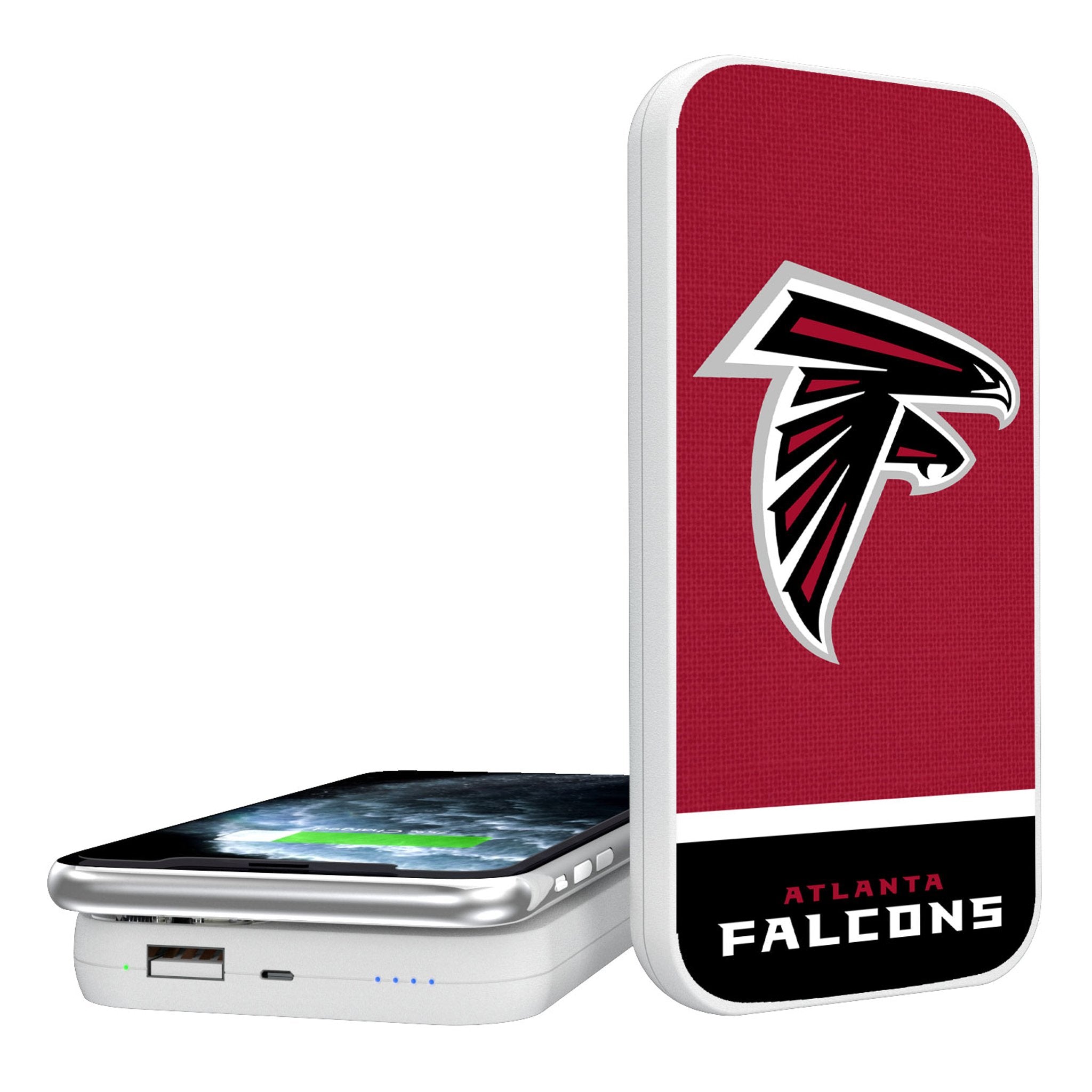 Atlanta Falcons Endzone Solid 5000mAh Portable Wireless Charger - Sports Gifts, Sports Memorabilia, Sports Collectibles, Fan Shop