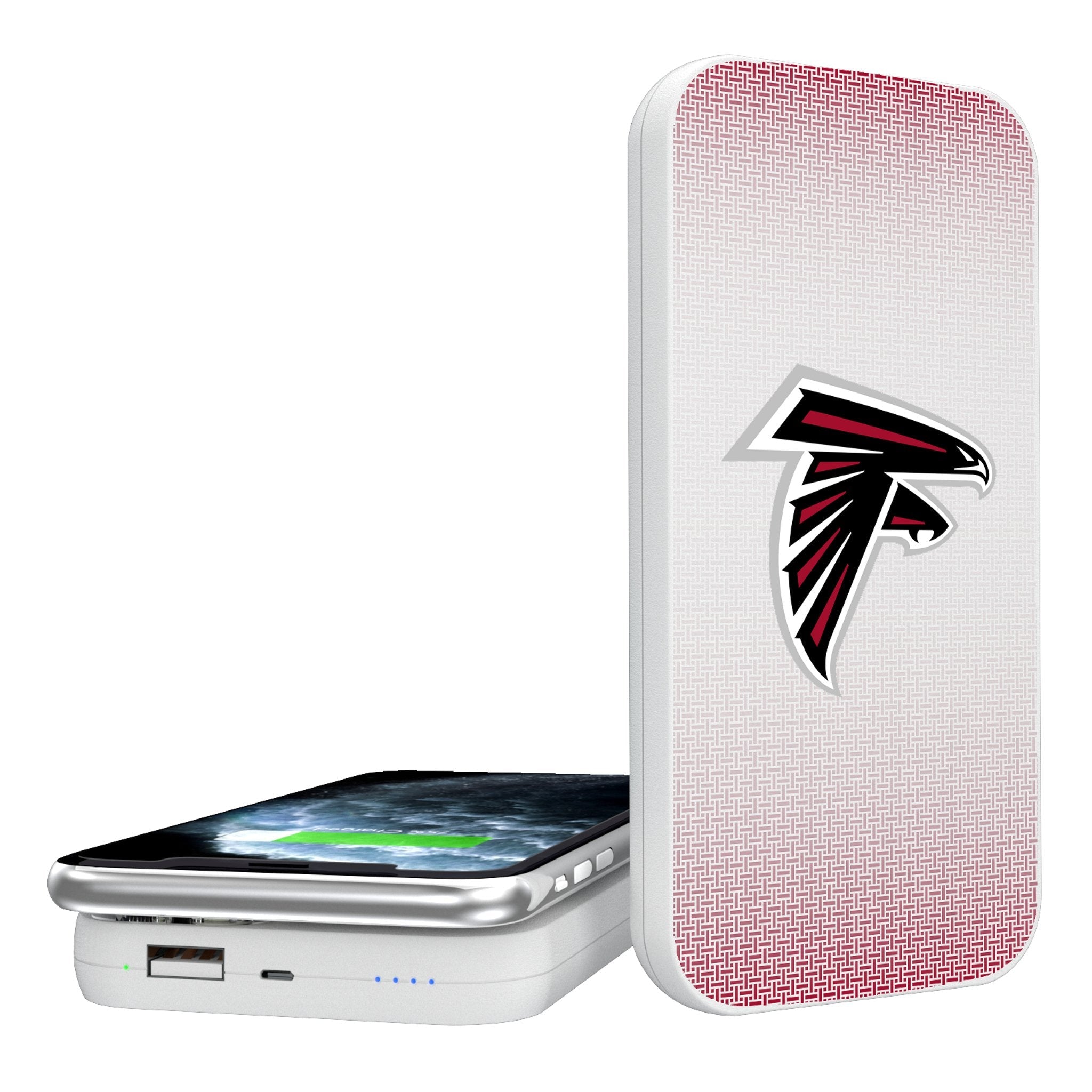 Atlanta Falcons Linen 5000mAh Portable Wireless Charger - Sports Gifts, Sports Memorabilia, Sports Collectibles, Fan Shop