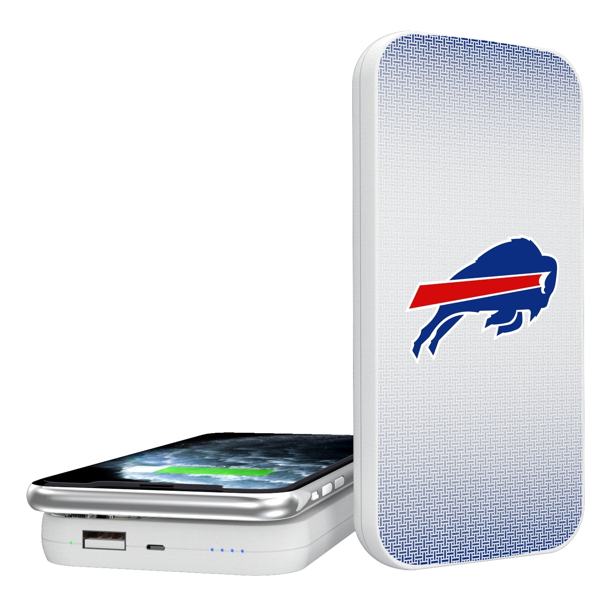Buffalo Bills Linen 5000mAh Portable Wireless Charger - Sports Gifts, Sports Memorabilia, Sports Collectibles, Fan Shop