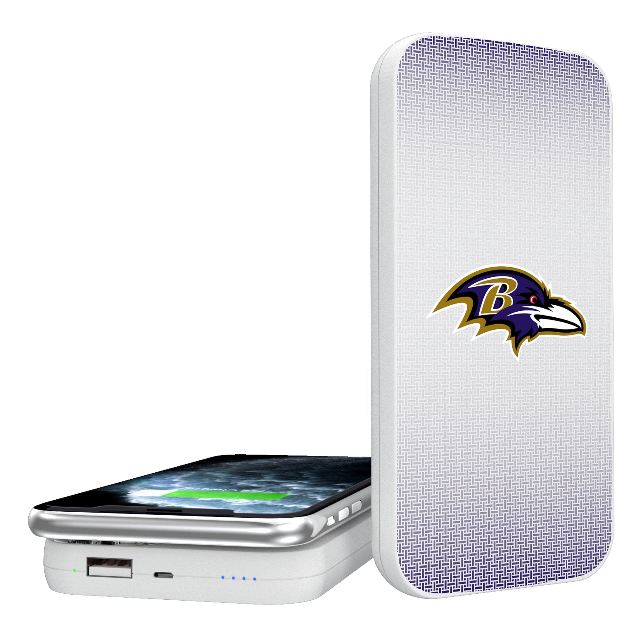 Baltimore Ravens Linen 5000mAh Portable Wireless Charger - Sports Gifts, Sports Memorabilia, Sports Collectibles, Fan Shop