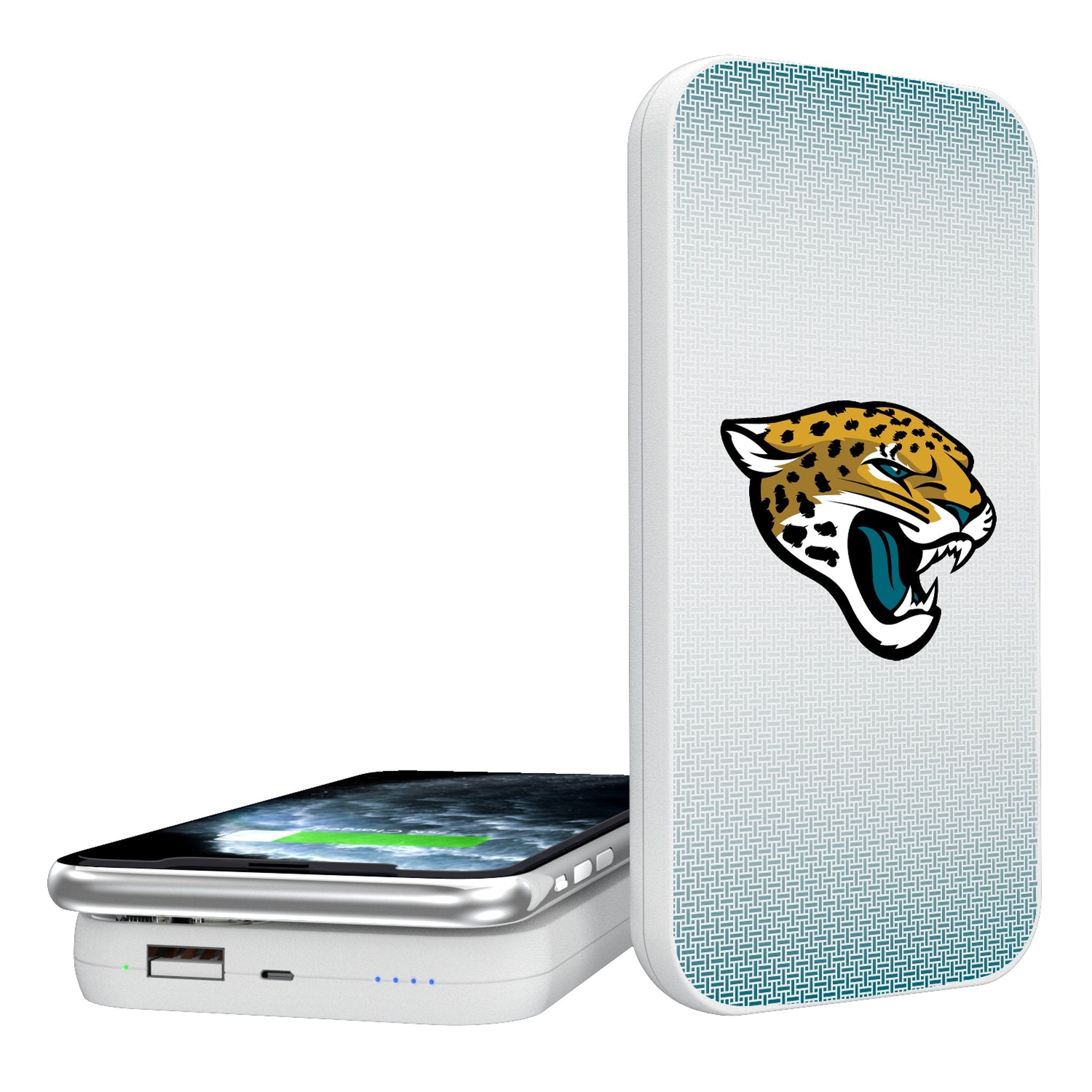Jacksonville Jaguars Linen 5000mAh Portable Wireless Charger - Sports Gifts, Sports Memorabilia, Sports Collectibles, Fan Shop