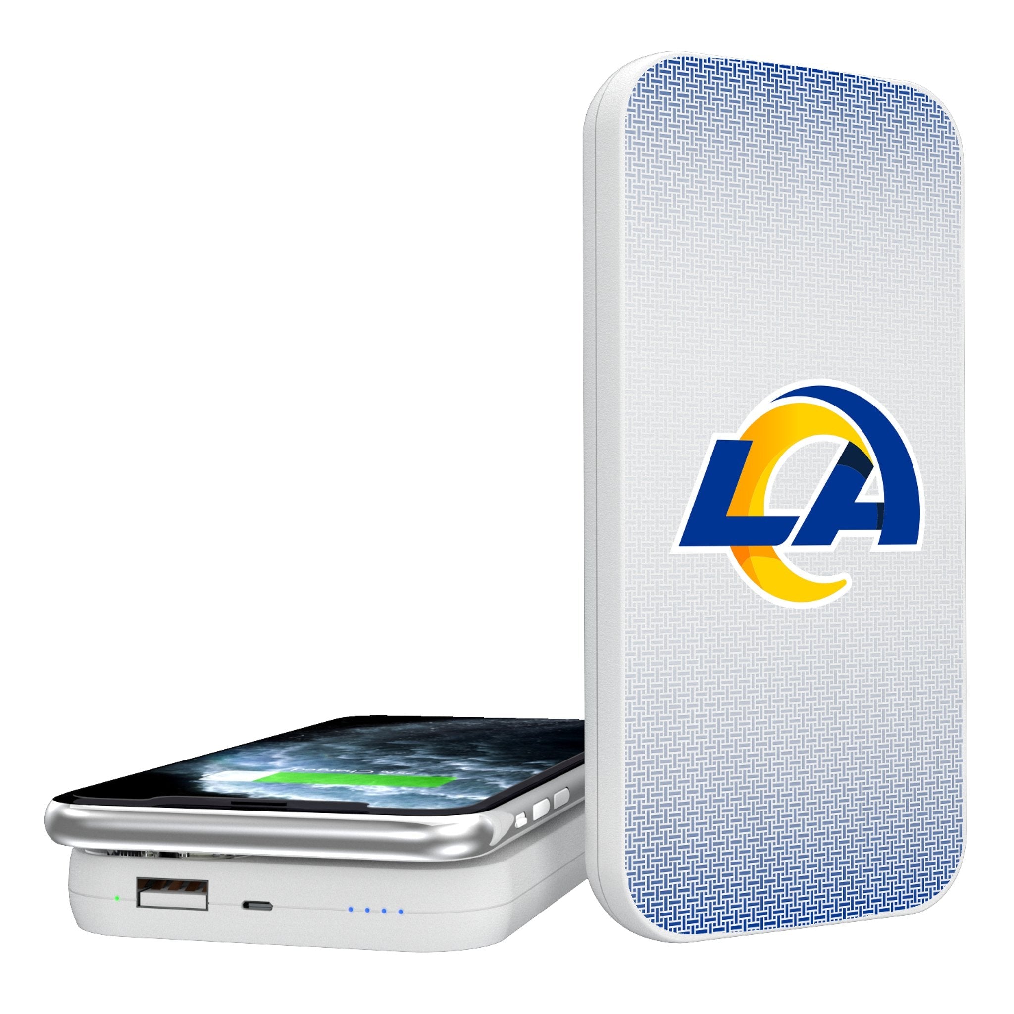 Los Angeles Rams Linen 5000mAh Portable Wireless Charger - Sports Gifts, Sports Memorabilia, Sports Collectibles, Fan Shop