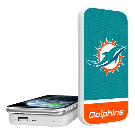 Miami Dolphins Solid Wordmark 5000mAh Portable Wireless Charger-0