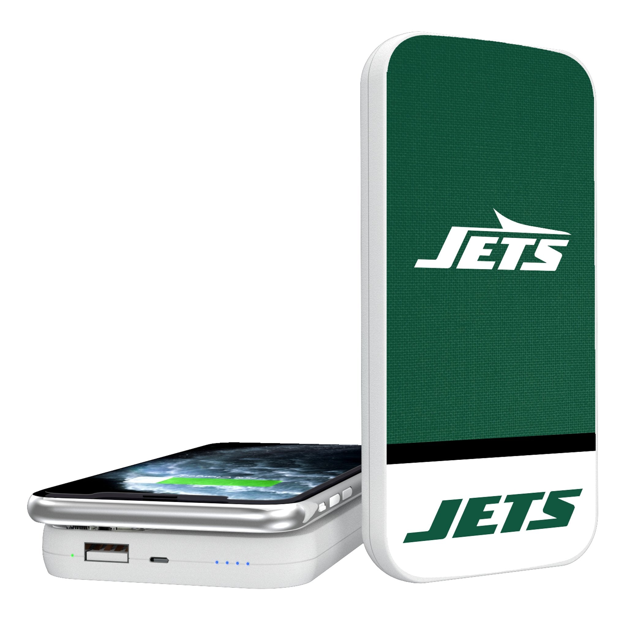 New York Jets Endzone Solid 5000mAh Portable Wireless Charger - Sports Gifts, Sports Memorabilia, Sports Collectibles, Fan Shop