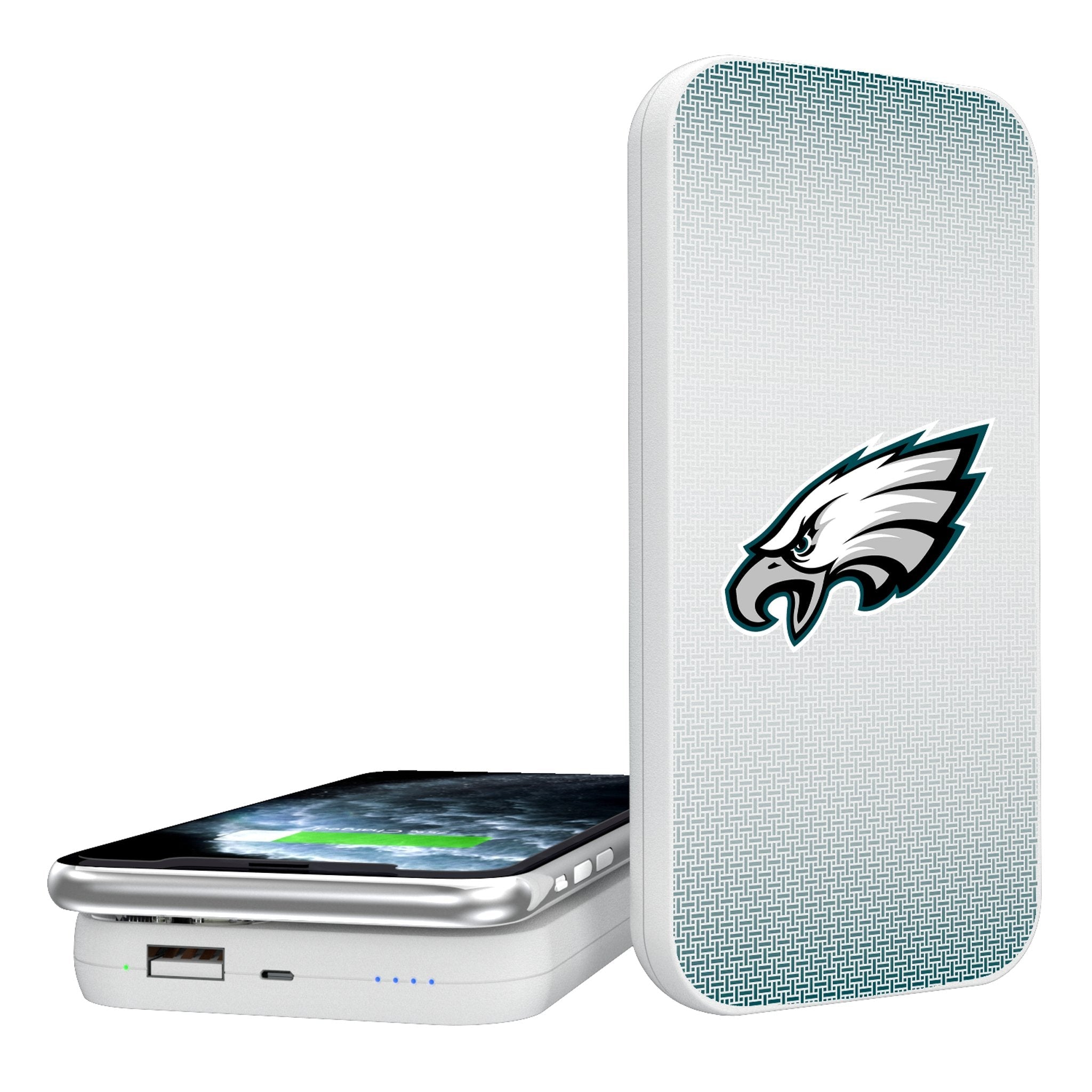 Philadelphia Eagles Linen 5000mAh Portable Wireless Charger - Sports Gifts, Sports Memorabilia, Sports Collectibles, Fan Shop