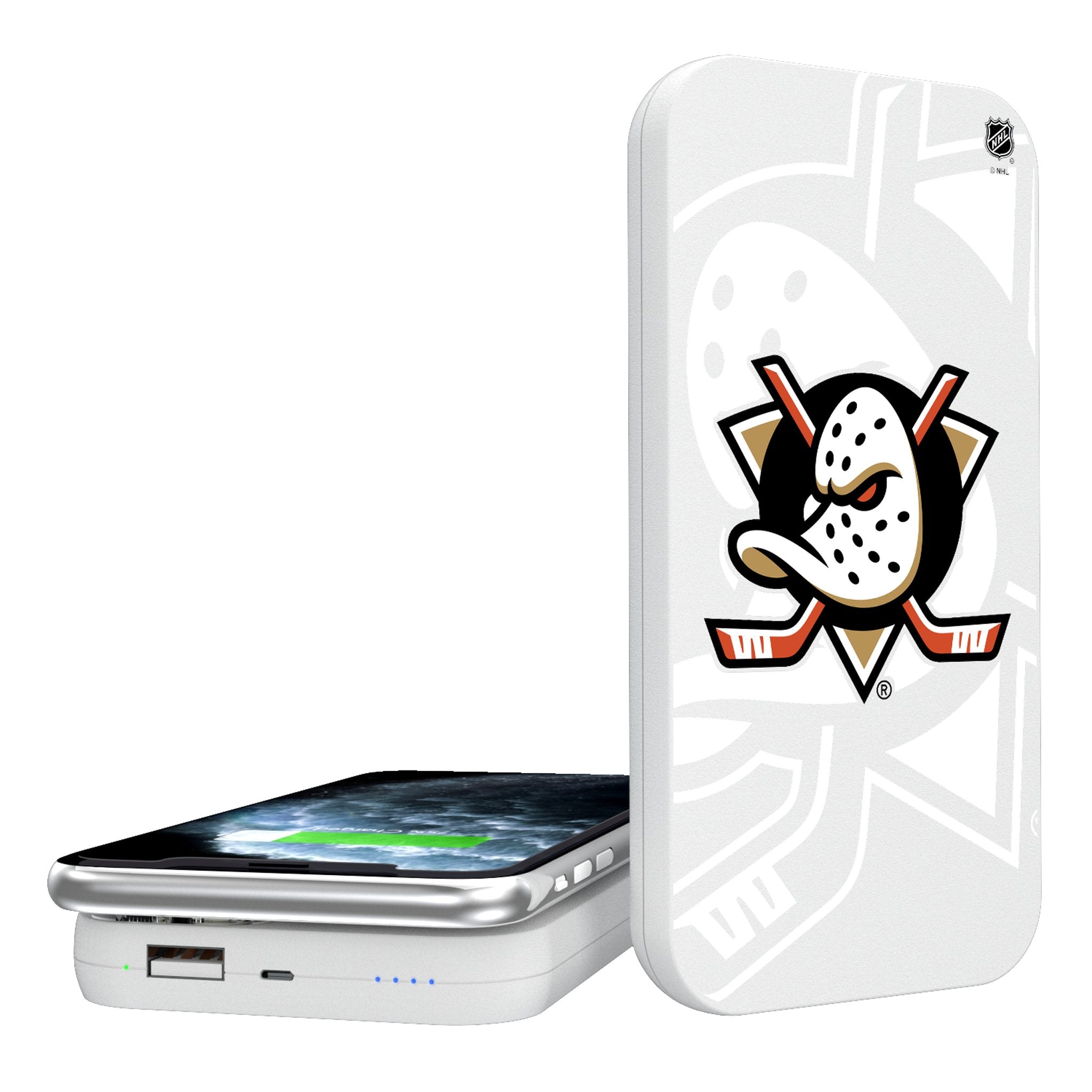 Anaheim Ducks Monocolor Tilt 5000mAh Portable Wireless Charger - Sports Gifts, Sports Memorabilia, Sports Collectibles, Fan Shop