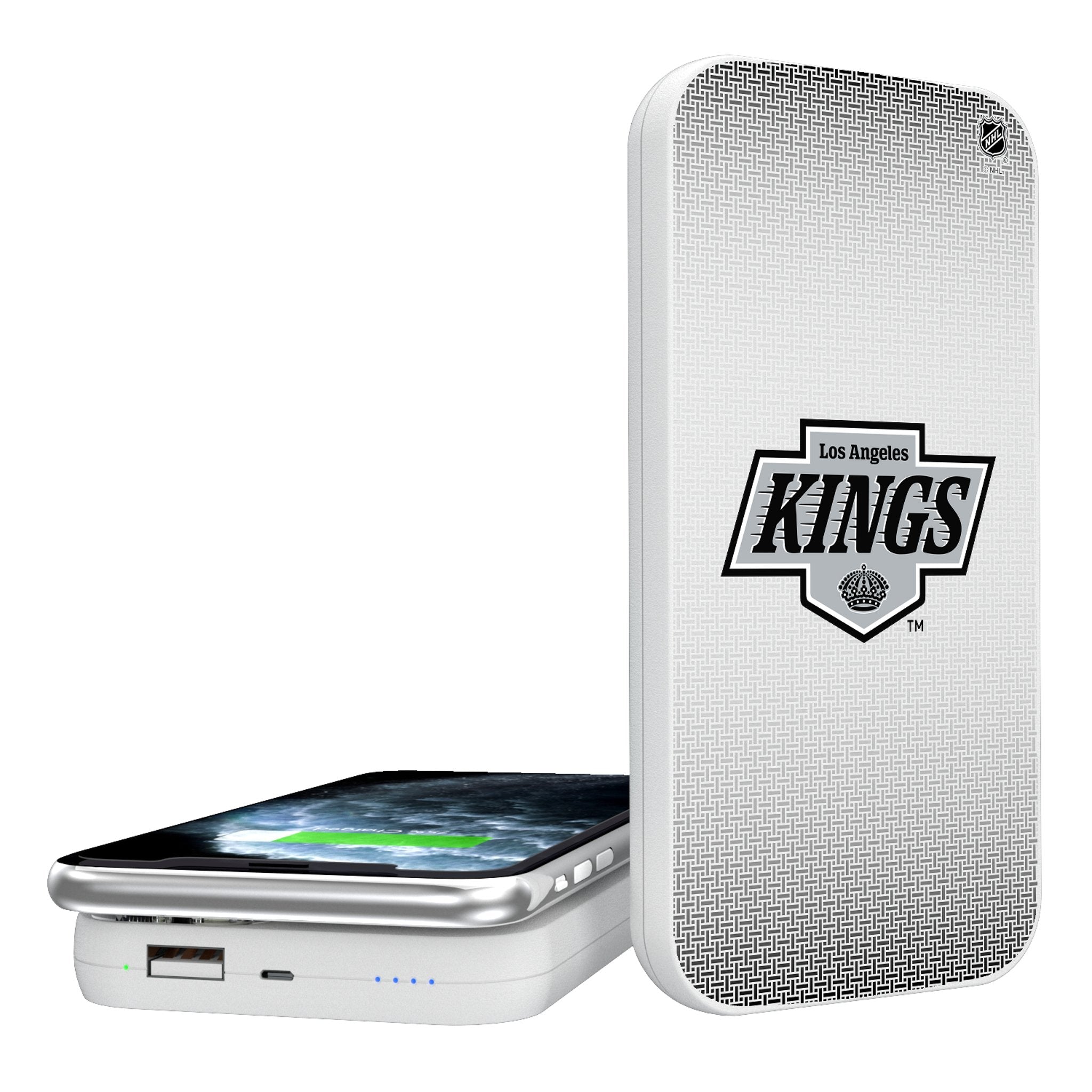 LA Kings Linen 5000mAh Portable Wireless Charger - Sports Gifts, Sports Memorabilia, Sports Collectibles, Fan Shop